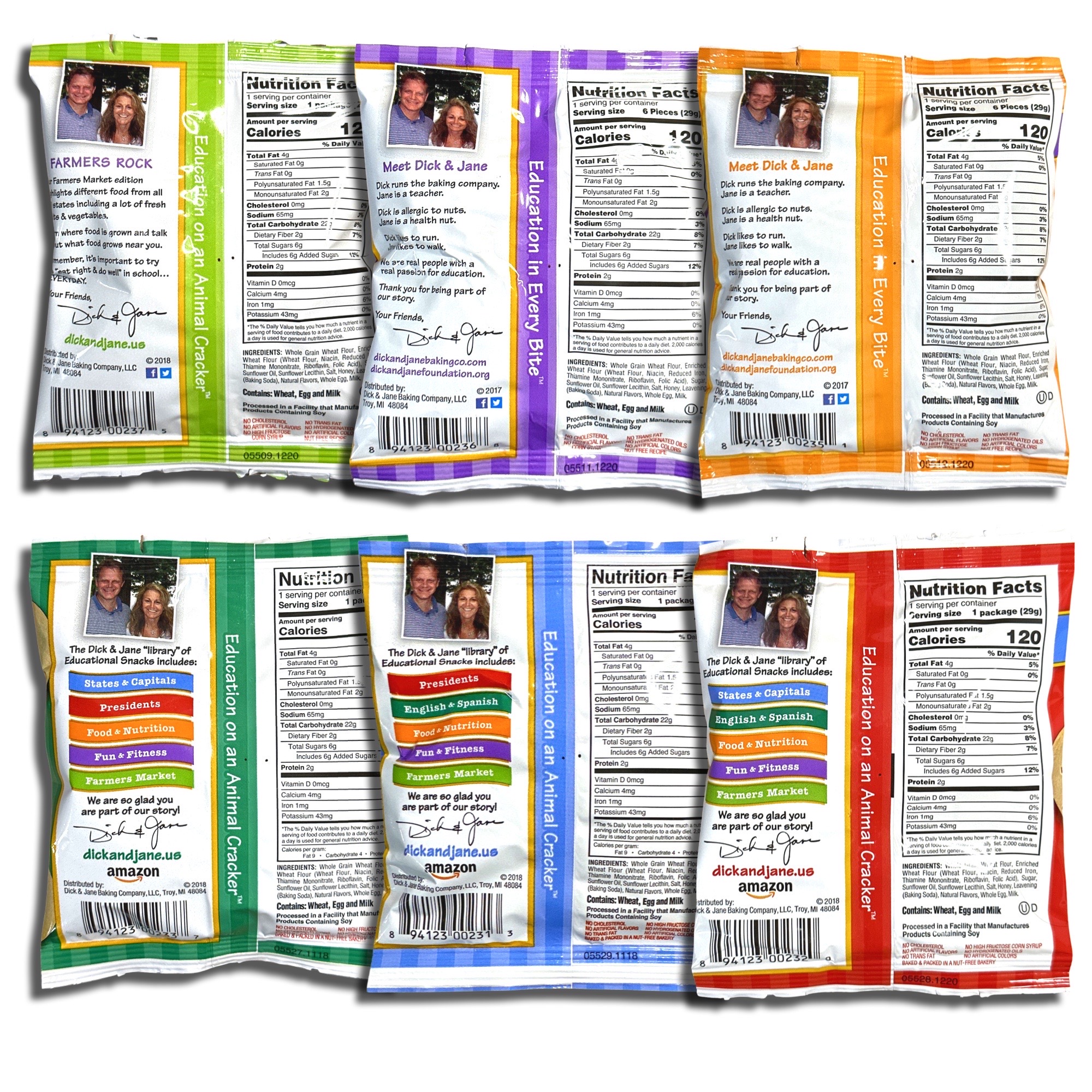 Educational Snack Crackers by Dick & Jane | 1 Ounce | Variety | Pack of 30 2