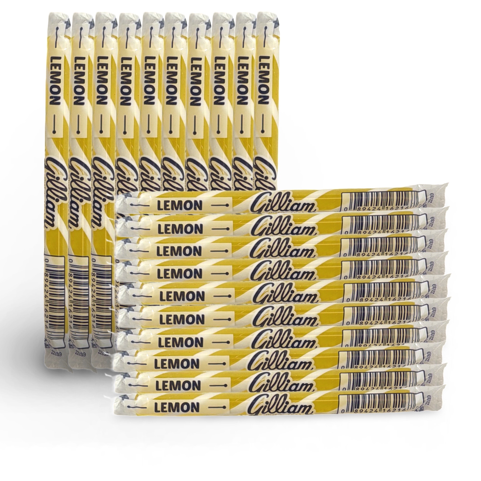 Gilliam Nostalgic Candy Sticks – Classic Retro Sweet Treats | Lemon Flavor, 20 Count