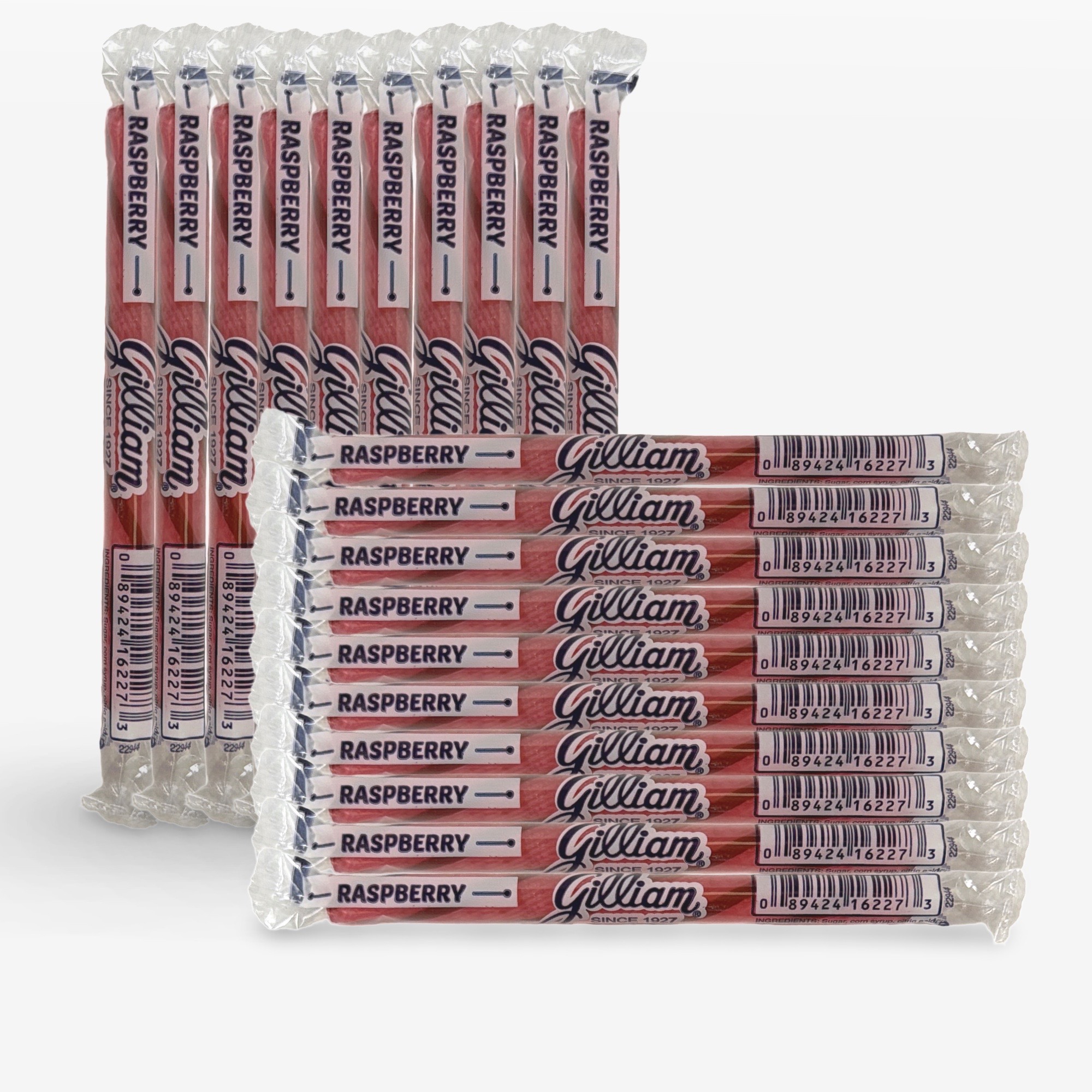 Gilliam Nostalgic Candy Sticks – Classic Retro Sweet Treats | Raspberry Flavor, 20 Count