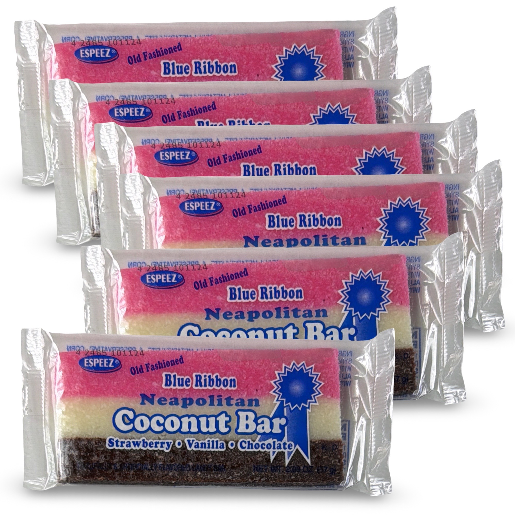 Nostalgic Candy Neopolitan Chewy Coconut Bars, 2 Oz, Pack of 6