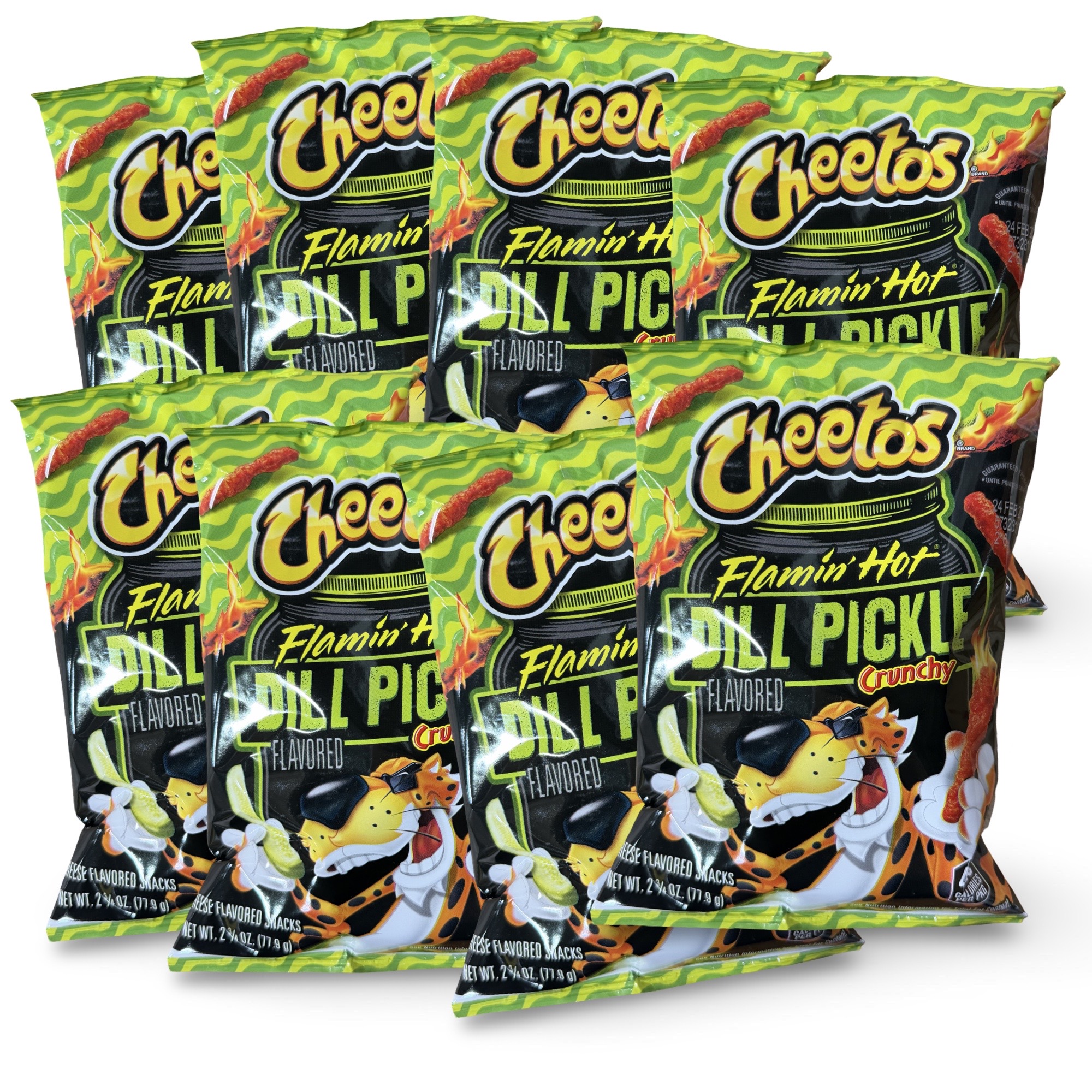 Flamin’ Hot Spicy Dill Pickle Crunchy Cheetos – 2.75 oz Bags, 8 Count