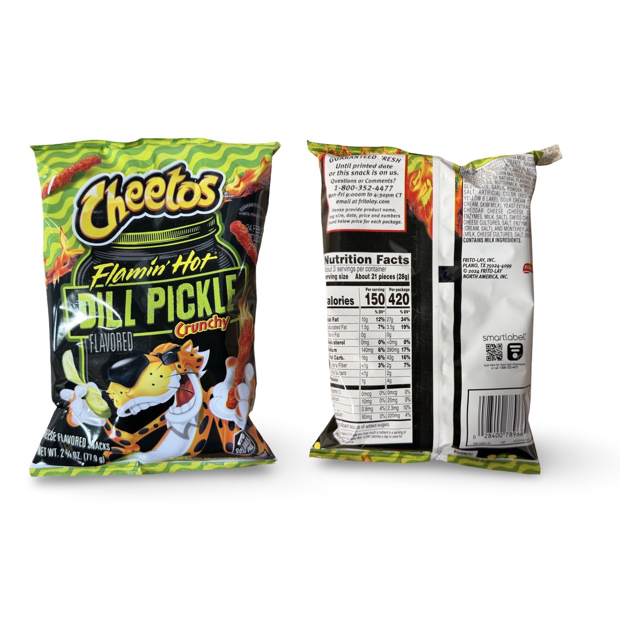 Flamin’ Hot Spicy Dill Pickle Crunchy Cheetos – 2.75 oz Bags, 8 Count 4