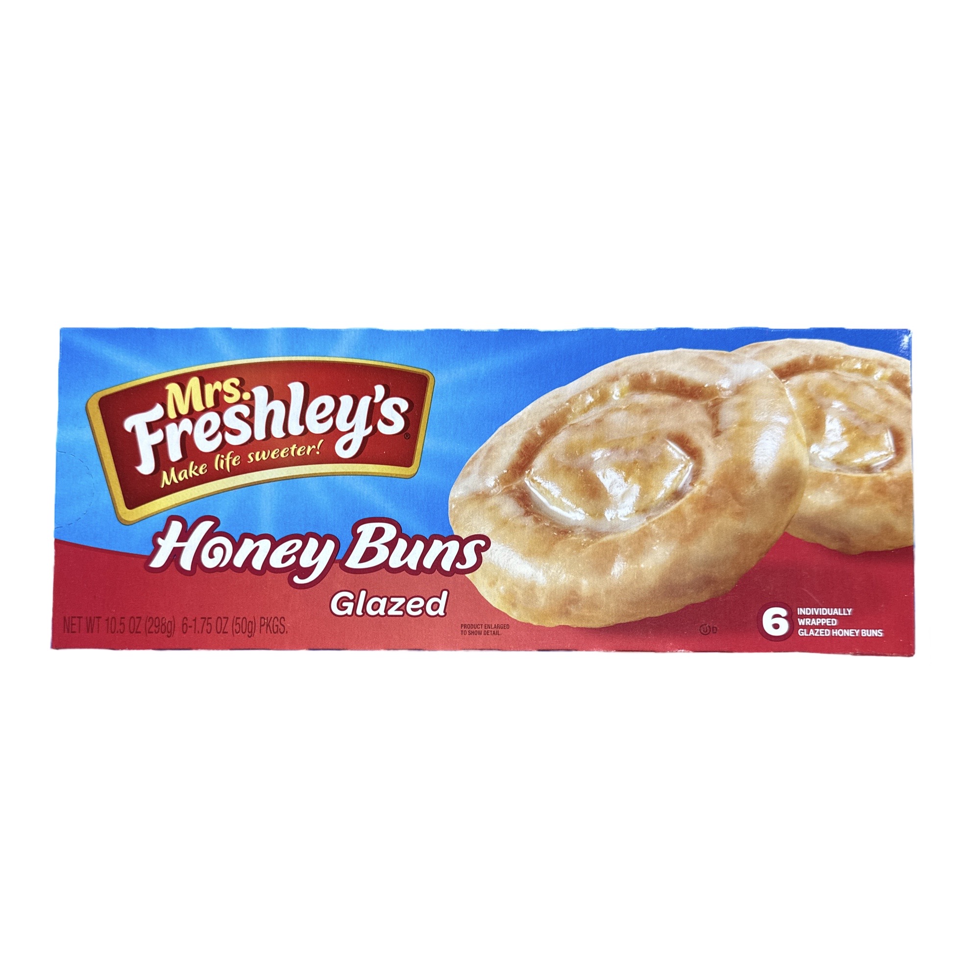 Mrs. Freshley's Glazed Honey Buns | 1.75 Oz | Pack of 18 3