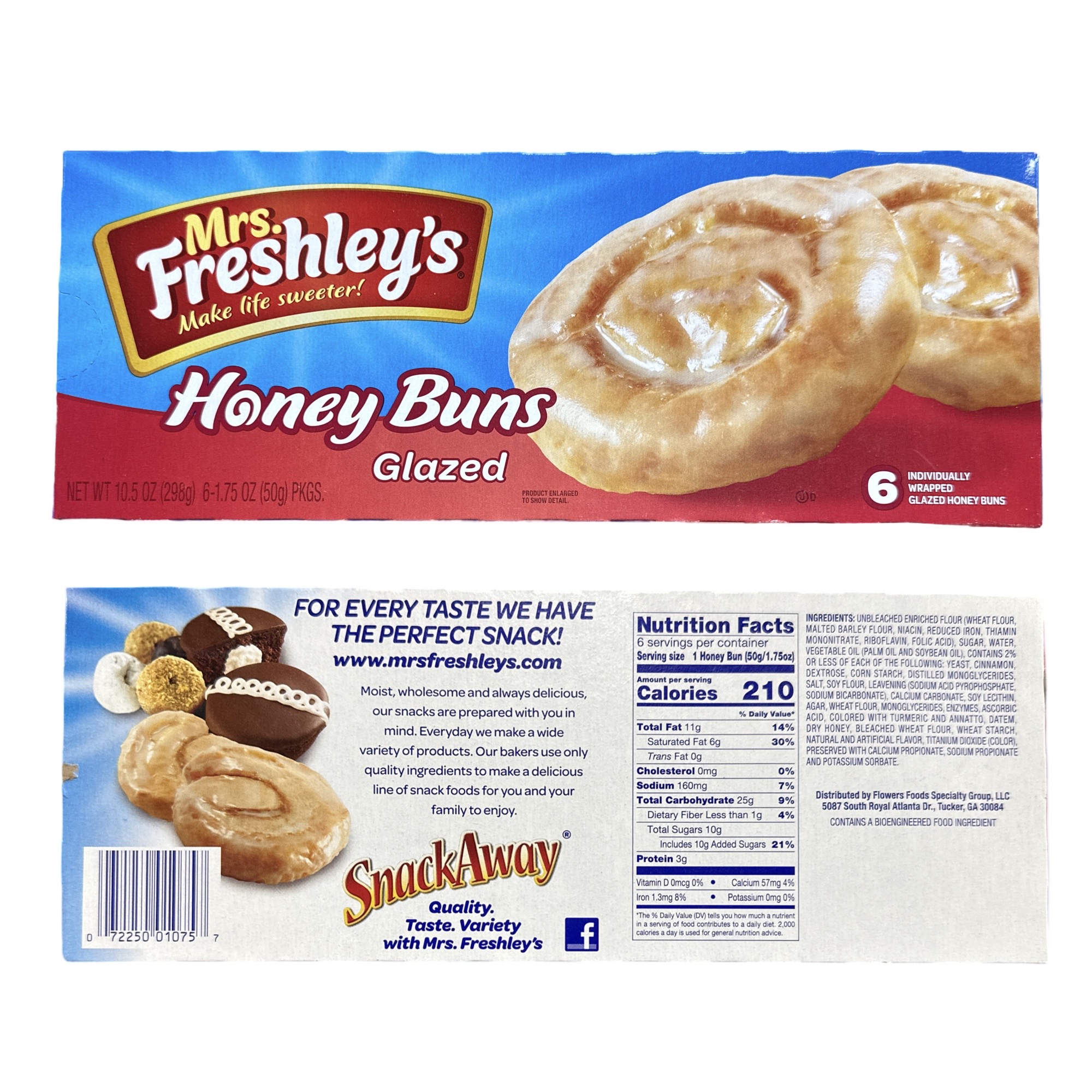 Mrs. Freshley's Glazed Honey Buns | 1.75 Oz | Pack of 18 2