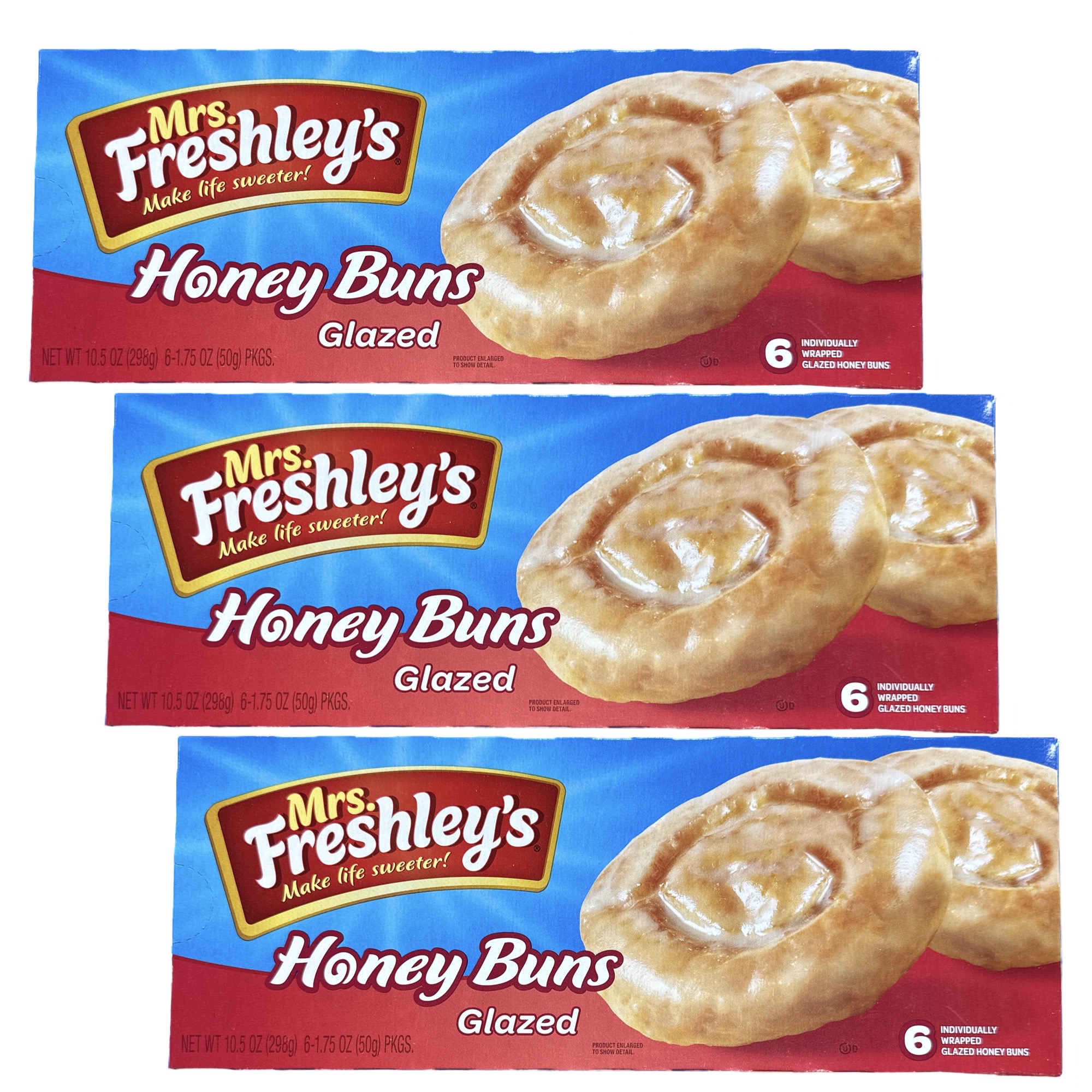 Mrs. Freshley's Glazed Honey Buns | 1.75 Oz | Pack of 18