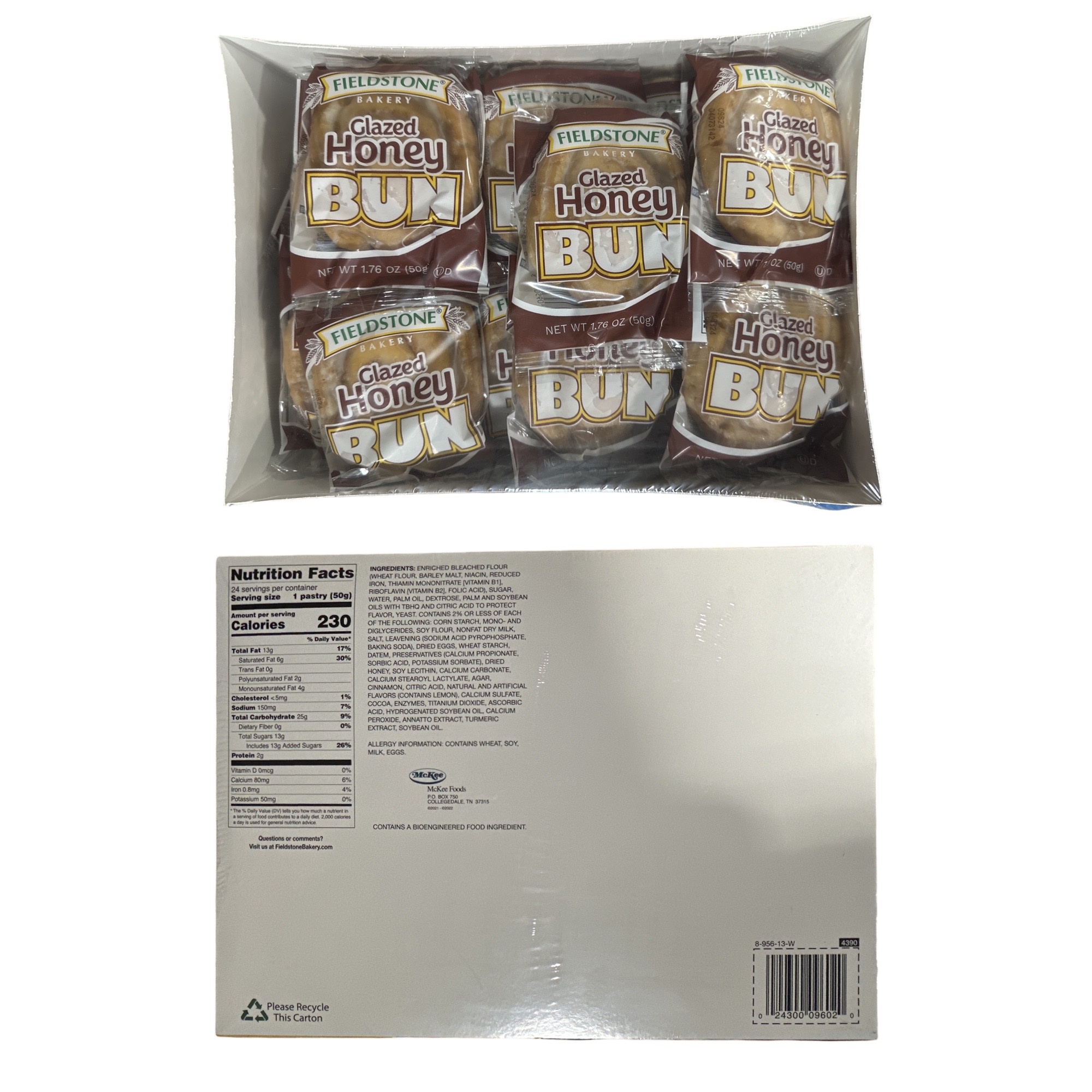 Individually Wrapped Glazed Honey Buns Value Pack | 1.76 Ounce | Bulk Pack of 48 2