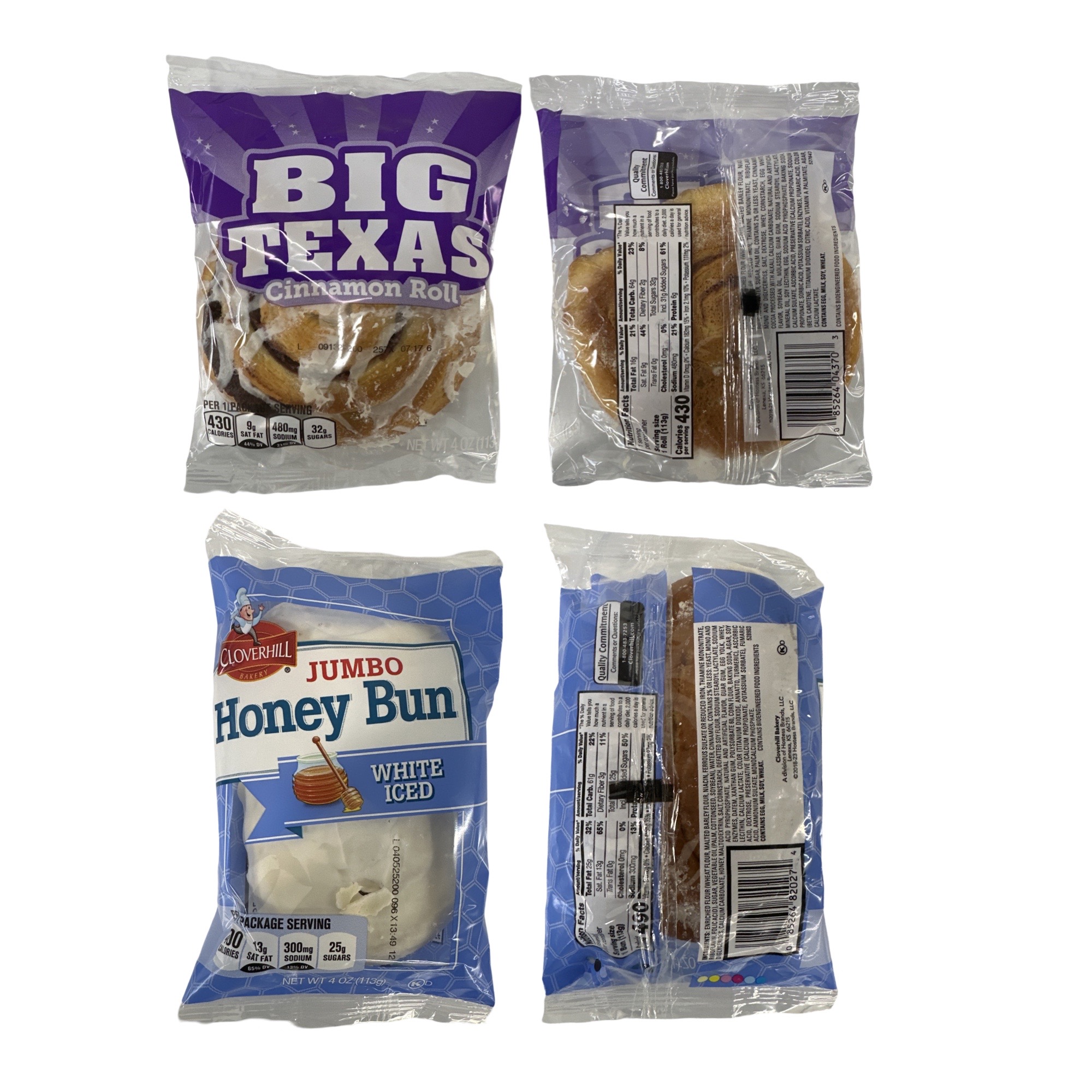 Cloverhill Jumbo White Iced Honey Bun & Big Texas Cinnamon Roll Combo | 12 Pack 2