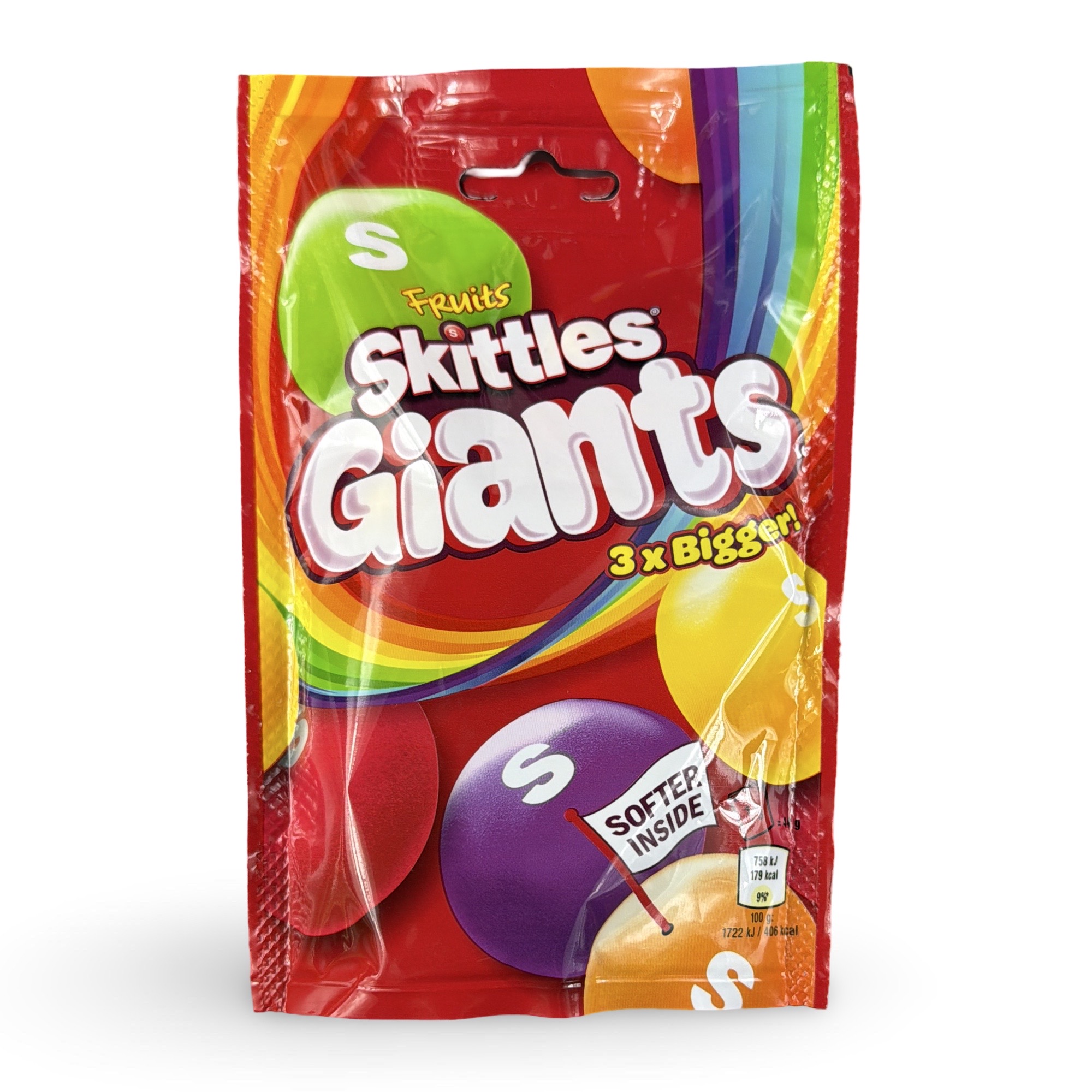 Skittles UK Imports, Giants 3x Bigger, Fruits 100 gm bag