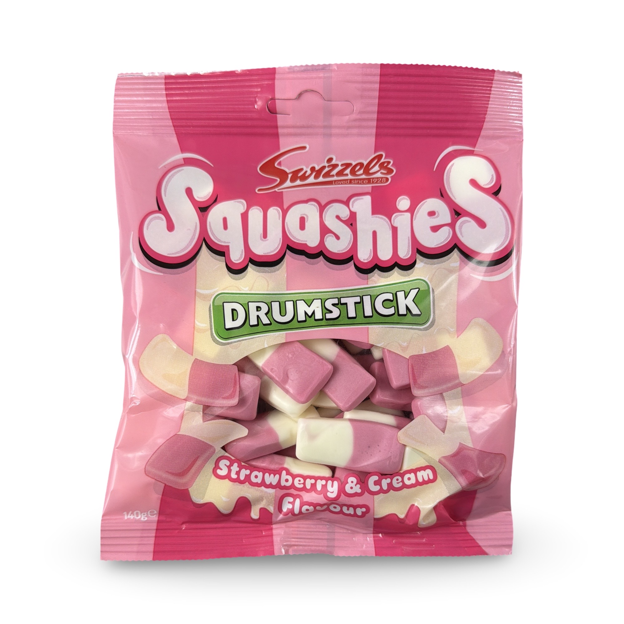 Swizzels Squashies Drumstick Imported Candy – 100 g Bag | Strawberry & Cream