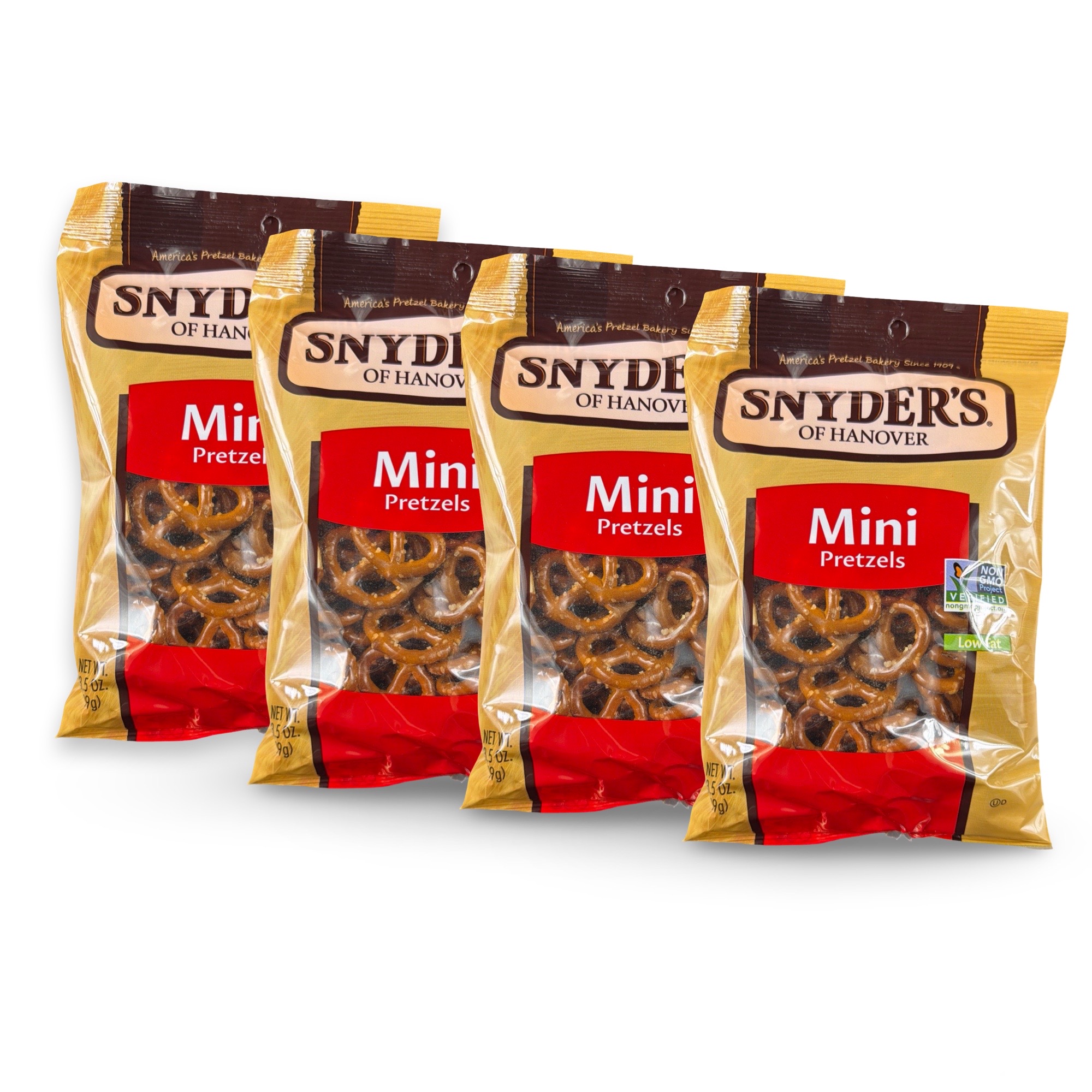 Snyder's of Hanover Pretzels – 3.5 oz Bags, 4 Pack | Mini Pretzels