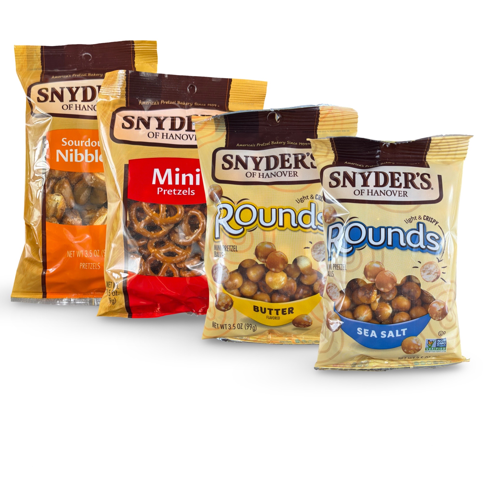 Snyder's of Hanover Pretzels – 3.5 oz Bags, 4 Pack | Variety Pack