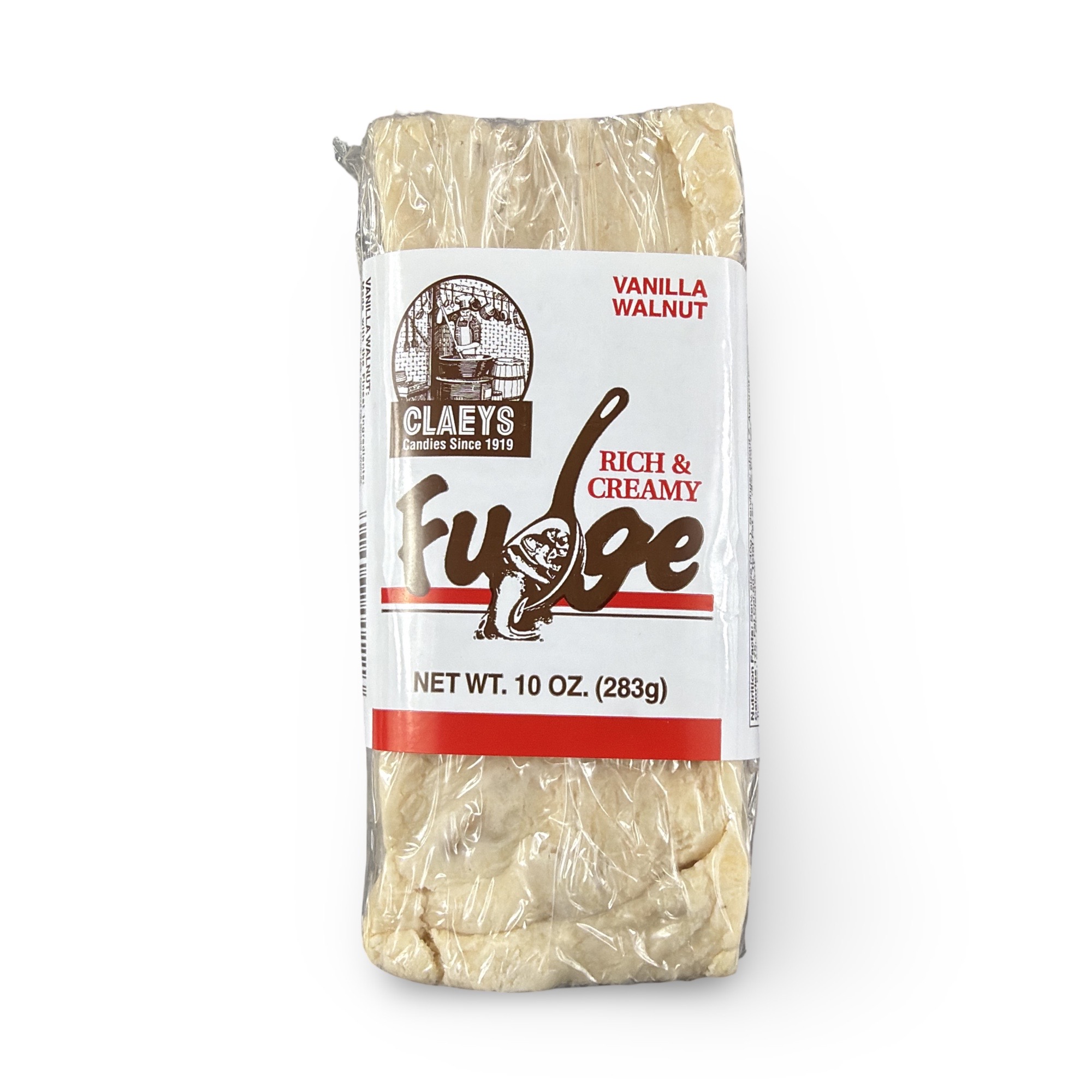 Claeys Rich & Creamy Fudge – Huge 10 oz Brick | Vanilla Walnut