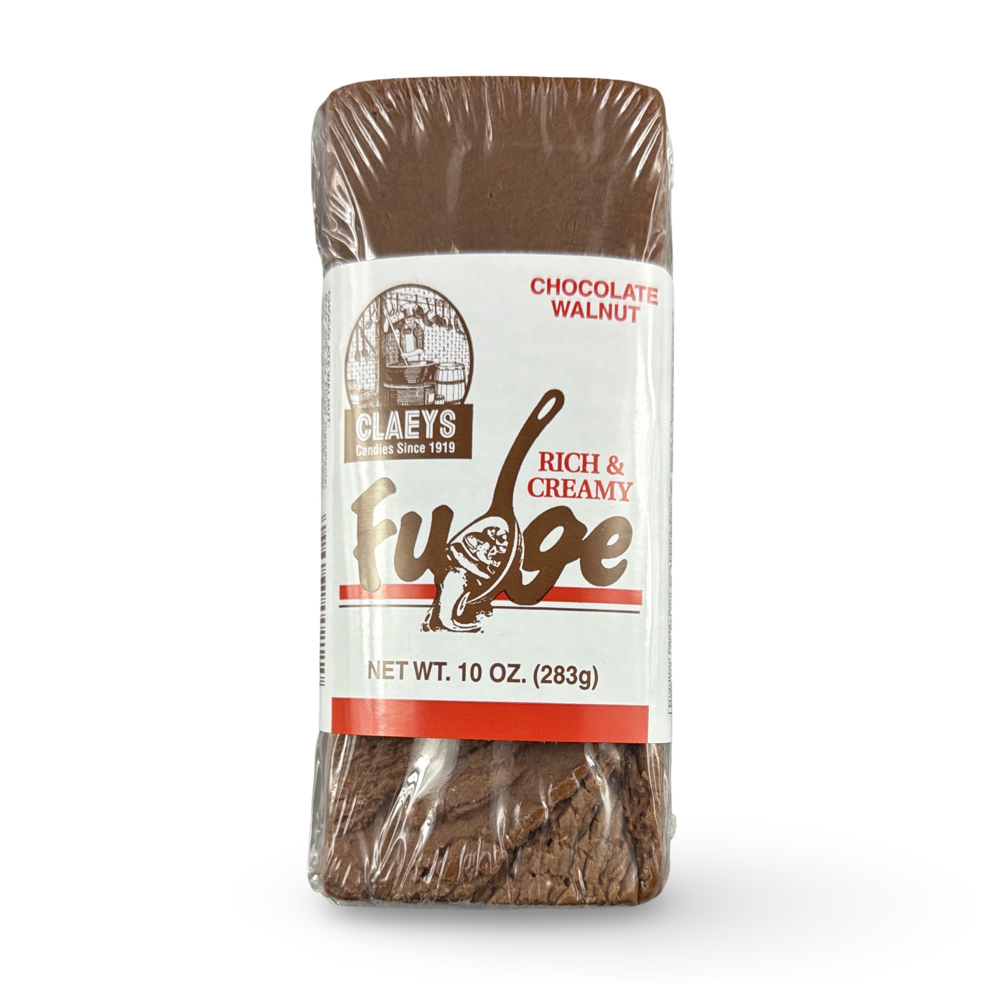 Claeys Rich & Creamy Fudge – Huge 10 oz Brick | Chocolate Walnut