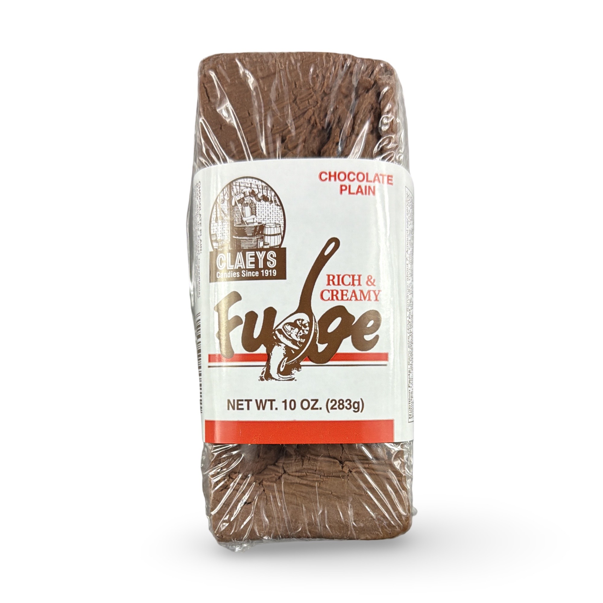 Claeys Rich & Creamy Fudge – Huge 10 oz Brick | Chocolate Plain