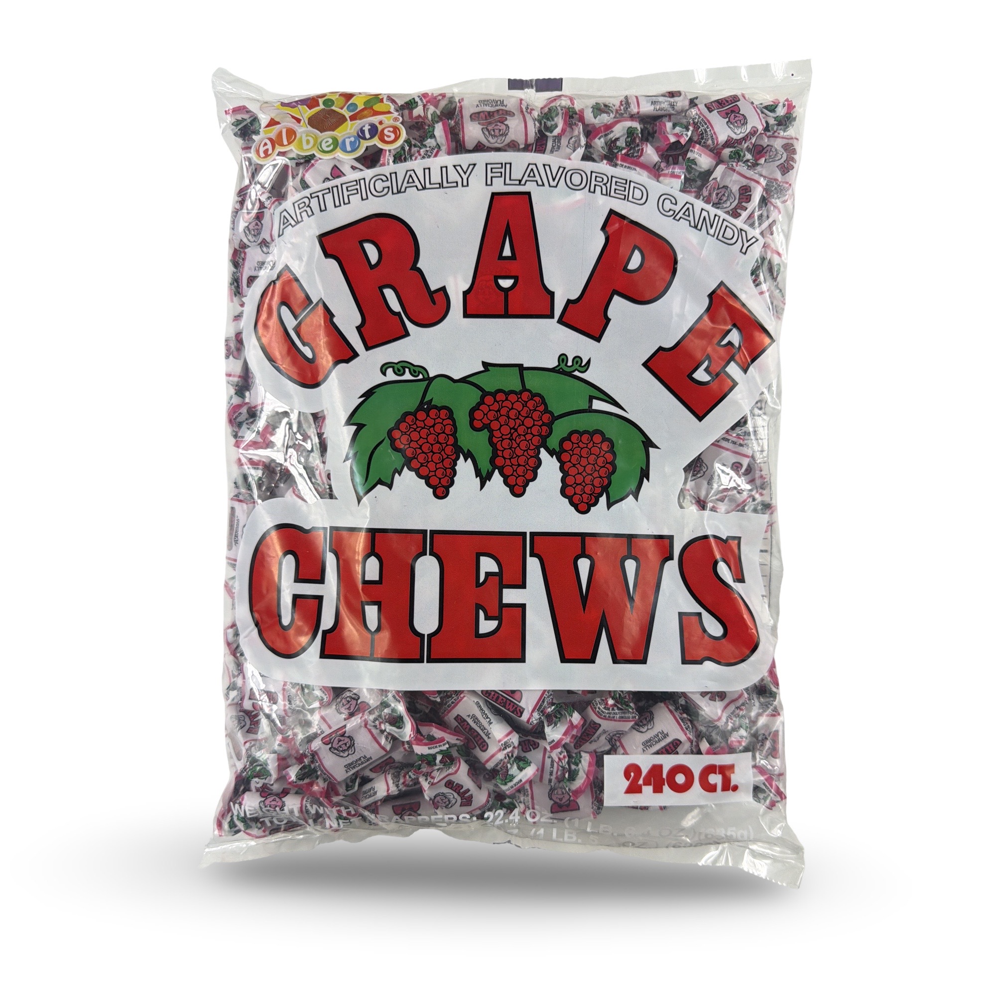 Albert’s Fruit Chews – Classic Chewy Candy 240 Ct Bag | Individually Wrapped, Grape