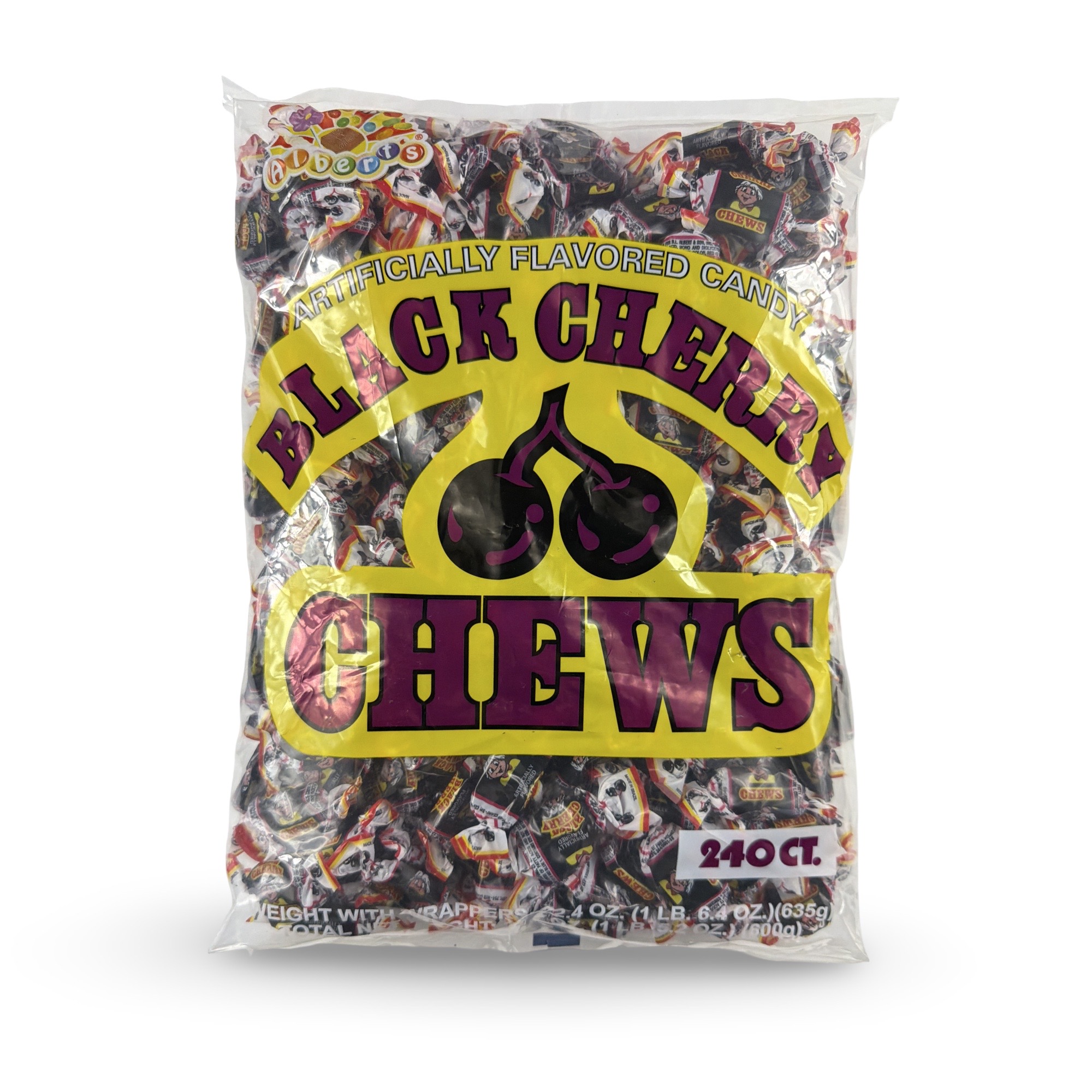 Albert’s Fruit Chews – Classic Chewy Candy 240 Ct Bag | Individually Wrapped, Black Cherry