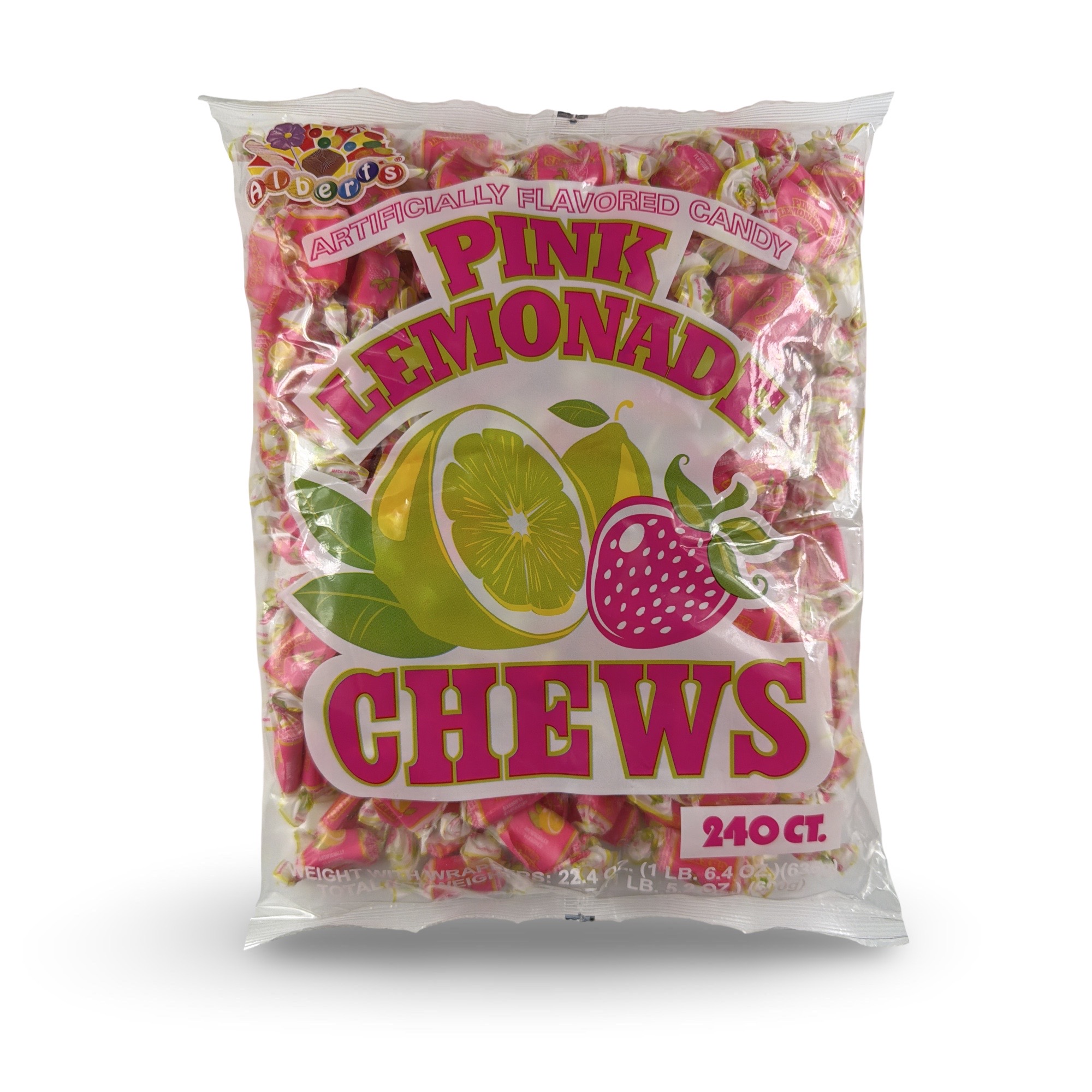 Albert’s Fruit Chews – Classic Chewy Candy 240 Ct Bag | Individually Wrapped, Pink Lemonade