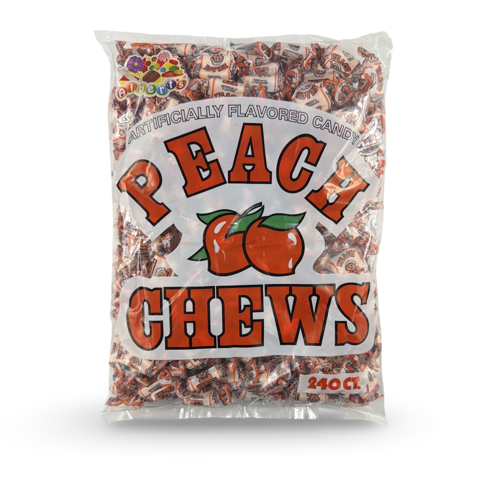 Albert’s Fruit Chews – Classic Chewy Candy 240 Ct Bag | Individually Wrapped, Peach