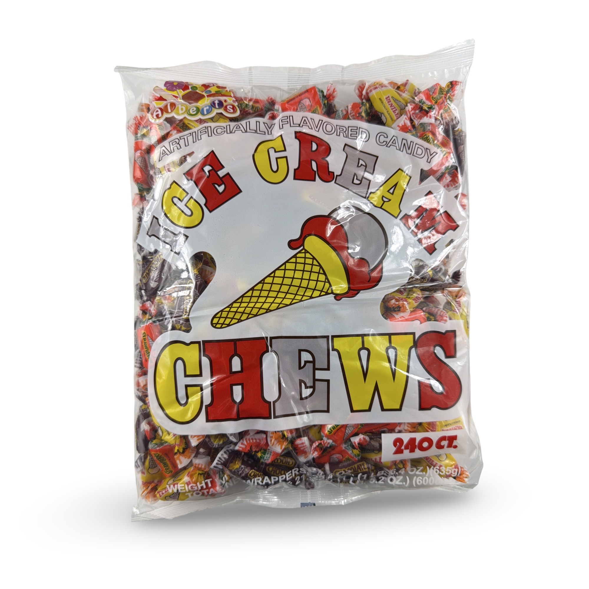 Albert’s Fruit Chews – Classic Chewy Candy 240 Ct Bag | Individually Wrapped, Ice Cream