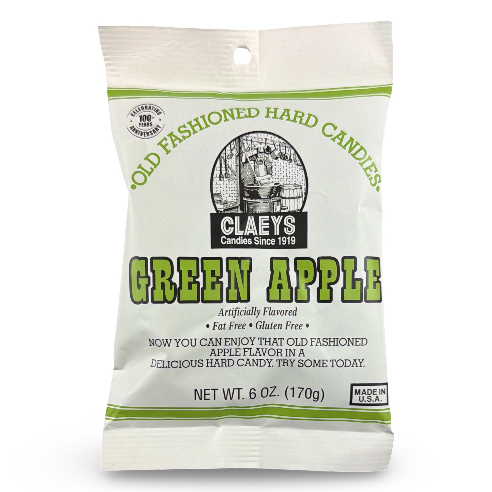 Claeys Old Fashioned Nostalgic Hard Candy – 6 oz Bags, 4 Pack | Green Apple