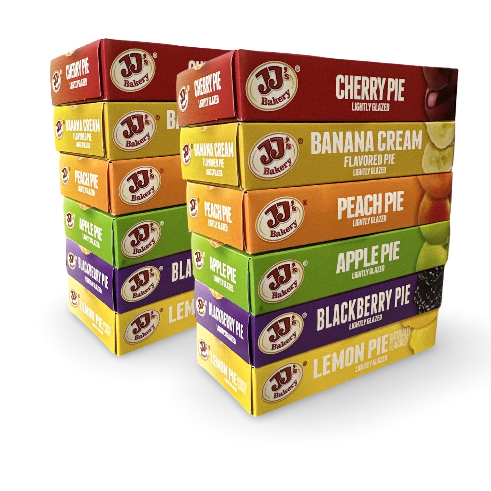 JJ's Bakery Glazed Pie Fruit Flavored Variety Pack   4 Ounce Individually Boxed | Pack of 12