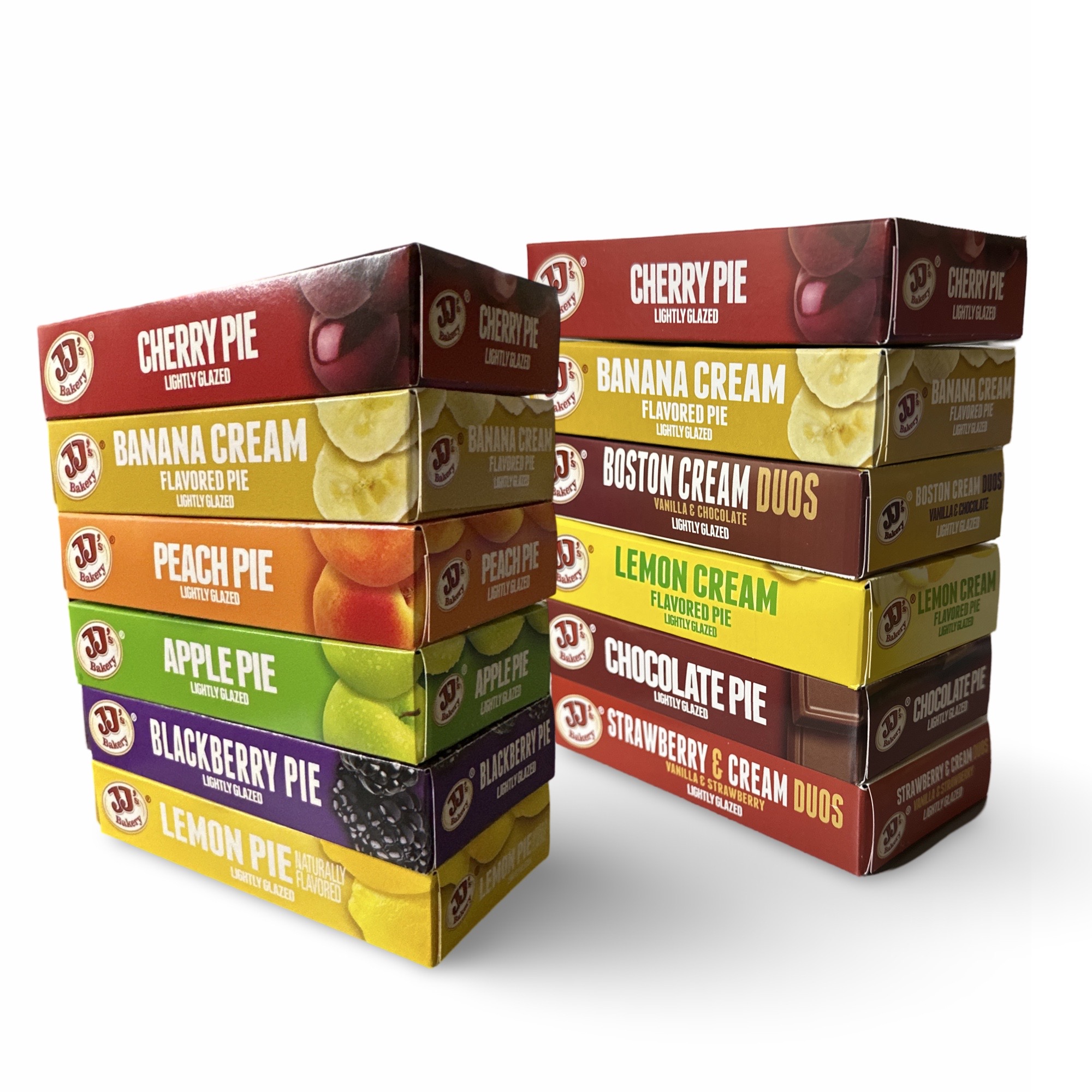 JJ's Bakery Glazed Pie Ultimate Cream & Fruit Variety Pack   4 Ounce Individually Boxed | Pack of 24