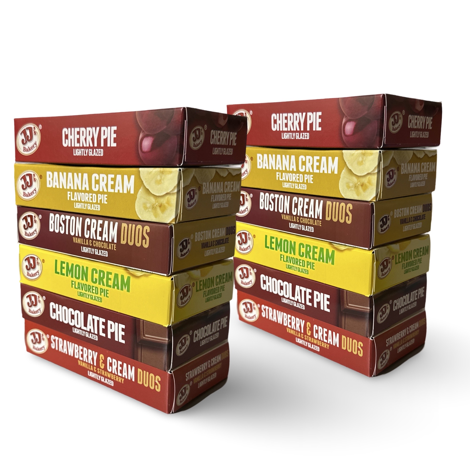 JJ's Bakery Glazed Pie Cream Flavored Variety Pack   4 Ounce Individually Boxed | Pack of 12