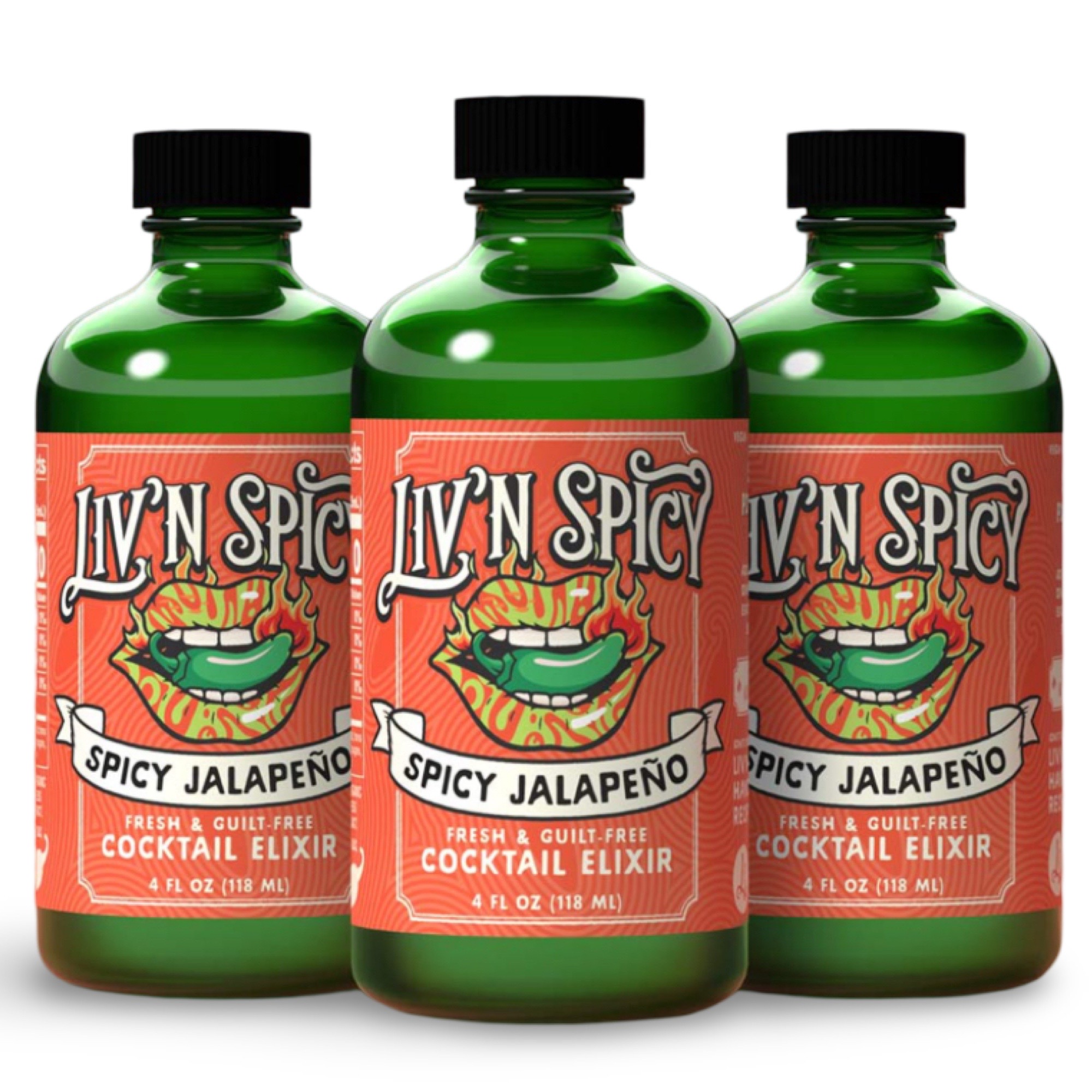 Liv'n Spicy Jalapeño Cocktail Elixir, 3 Bottles