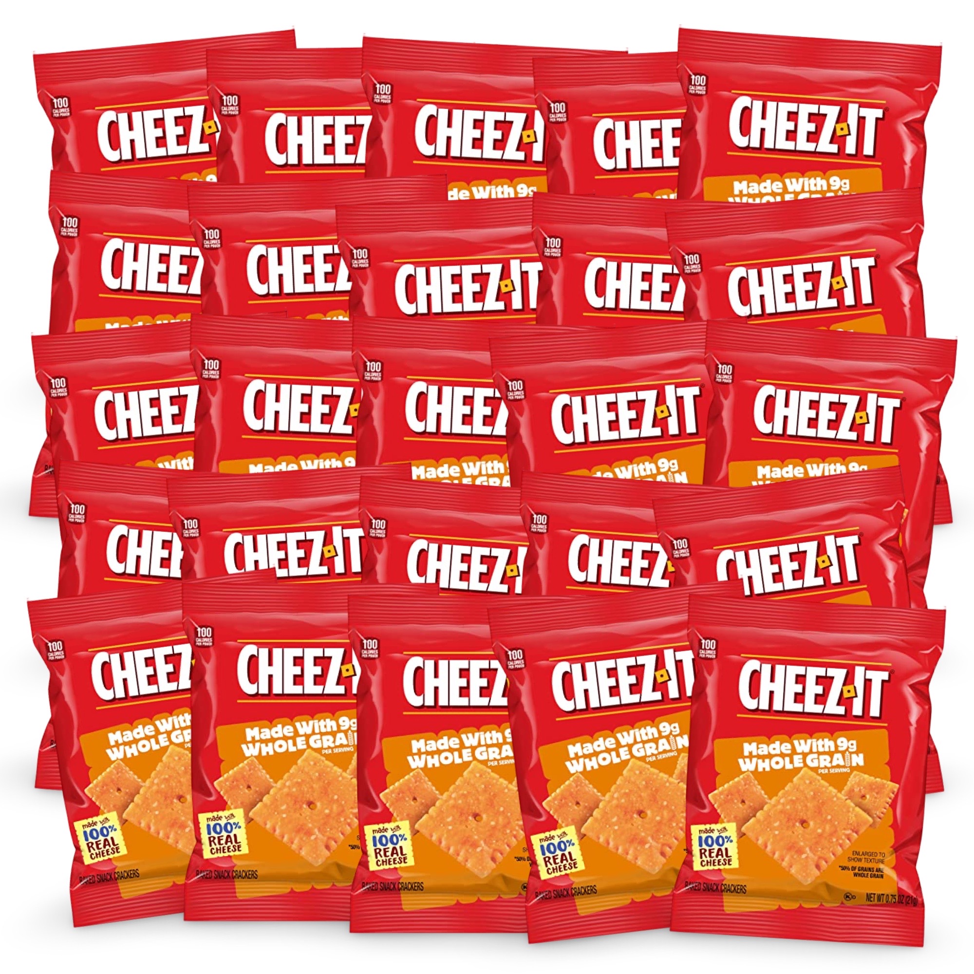 Cheez-It Crackers – School Smart Snacks, Whole Grain, 0.75 oz Packs, 25 Count |