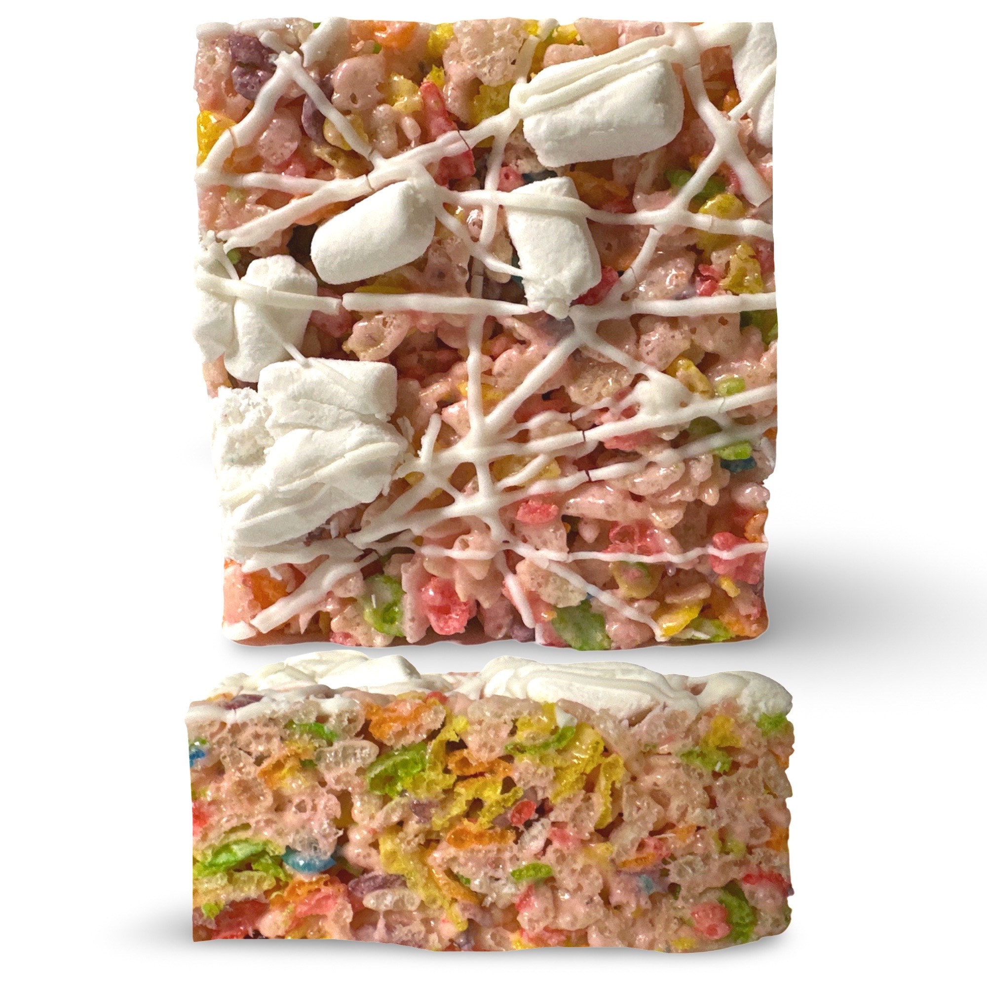 Marshmallow Crispy Treat Bars, Unicorn Drizzle | 6 Pack