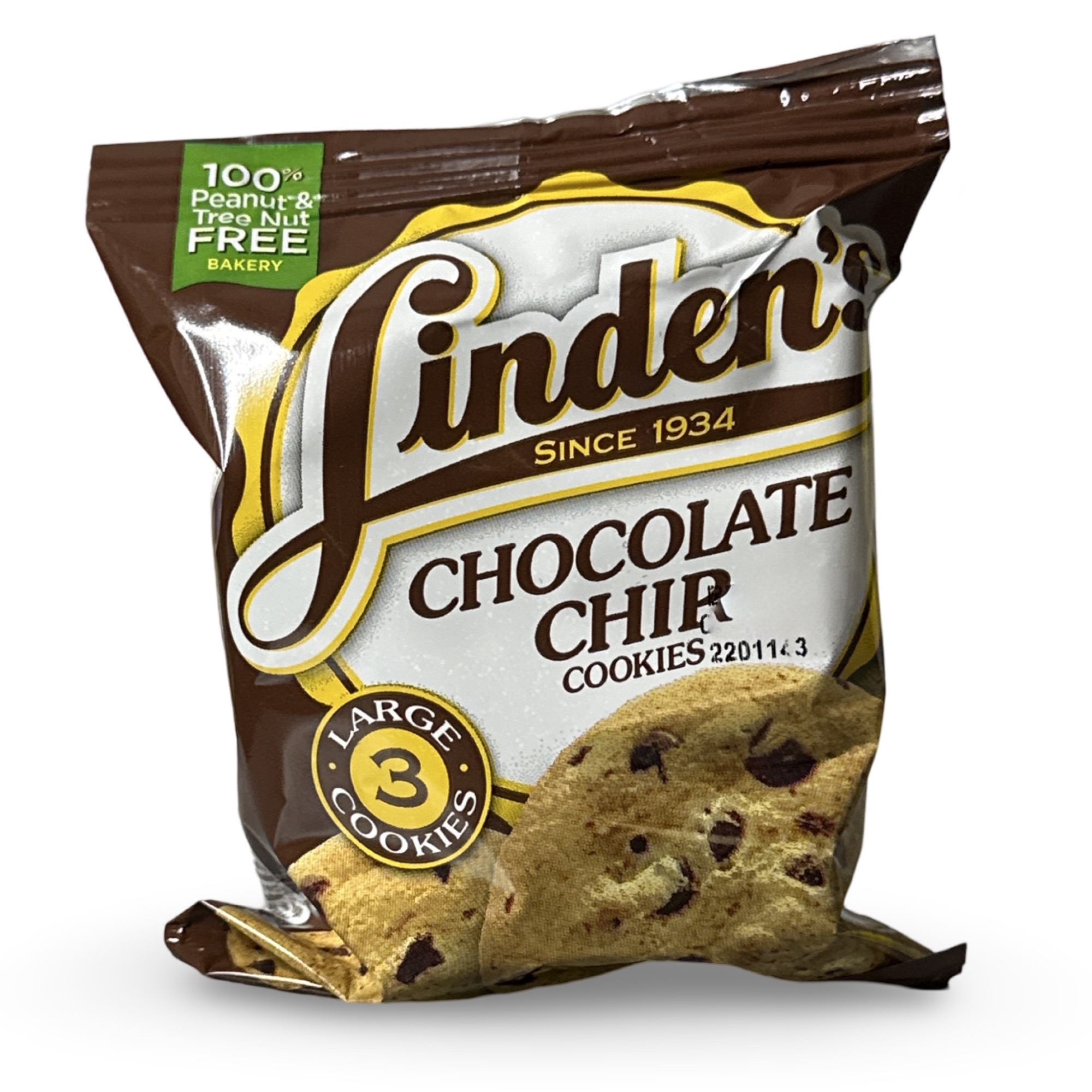 Linden's Chocolate Chip Cookies, 3 Cookies Per Bag | 12 Pack