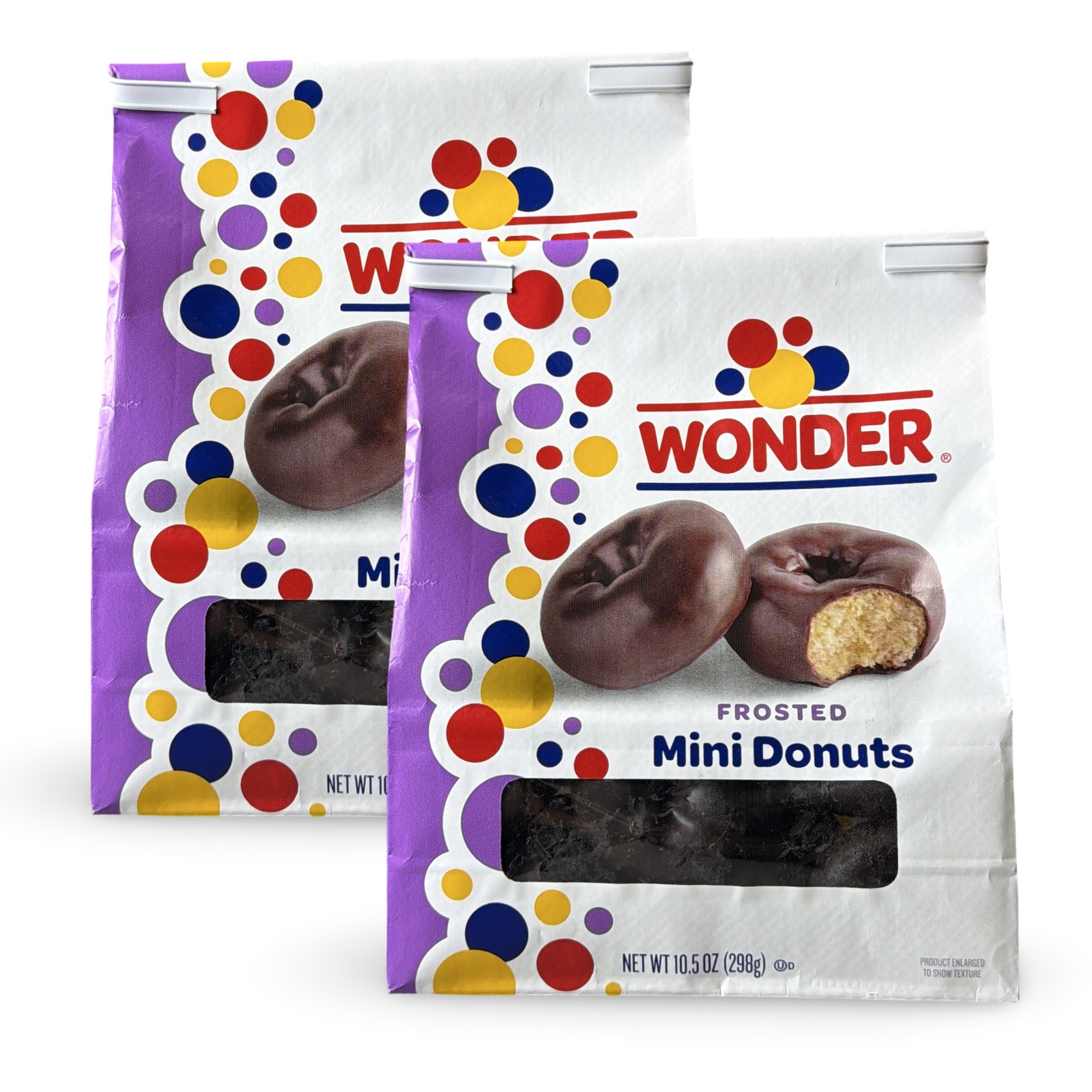 Wonder Mini Donuts – 10 oz Bags | Choose Powdered Sugar, Chocolate Frosted or Va