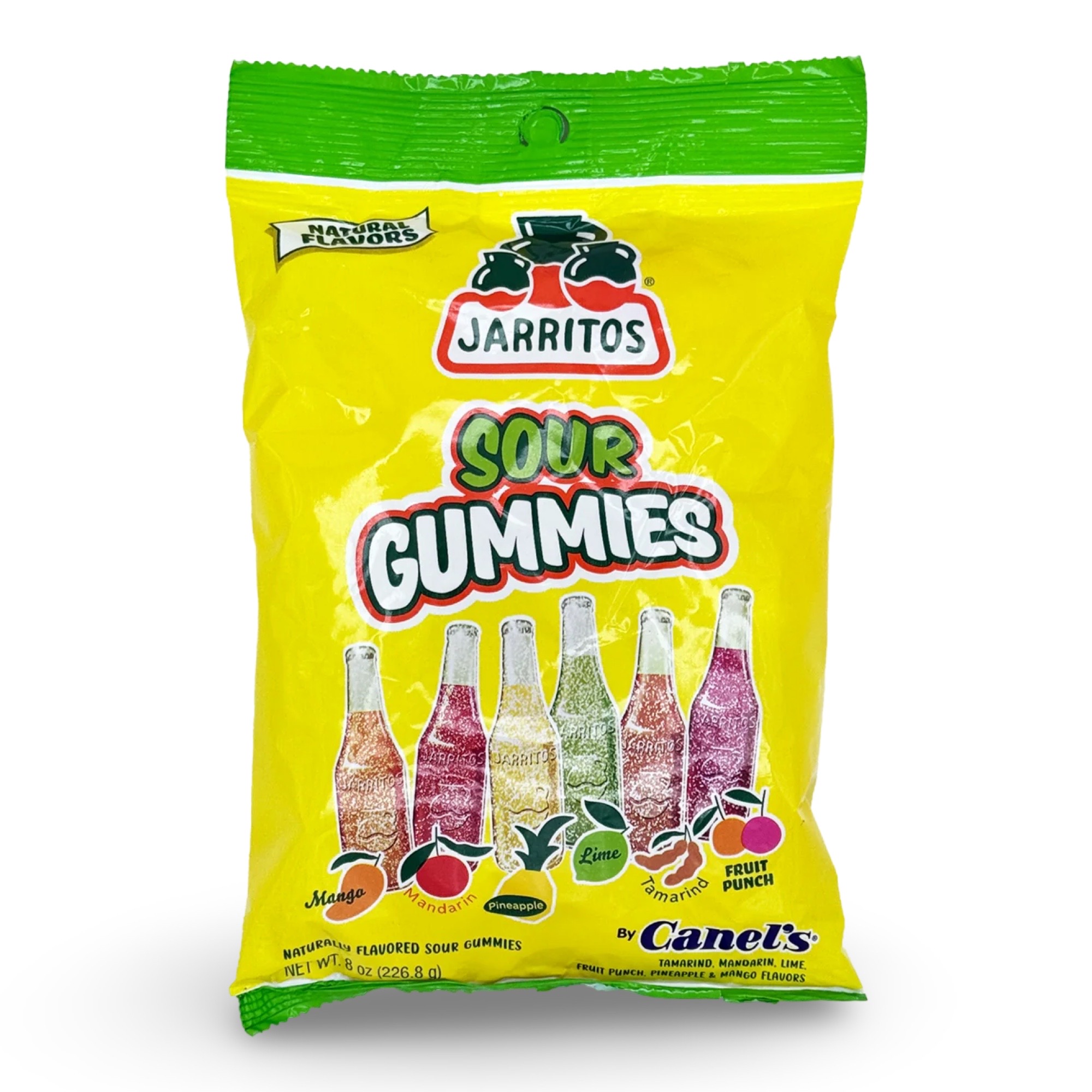 Jarritos Mixed Flavors Sour Gummies: 8 Oz Bag (Mango, mandarin, Pineapple, Lime, Tamarind, and Fruit Punch) 2