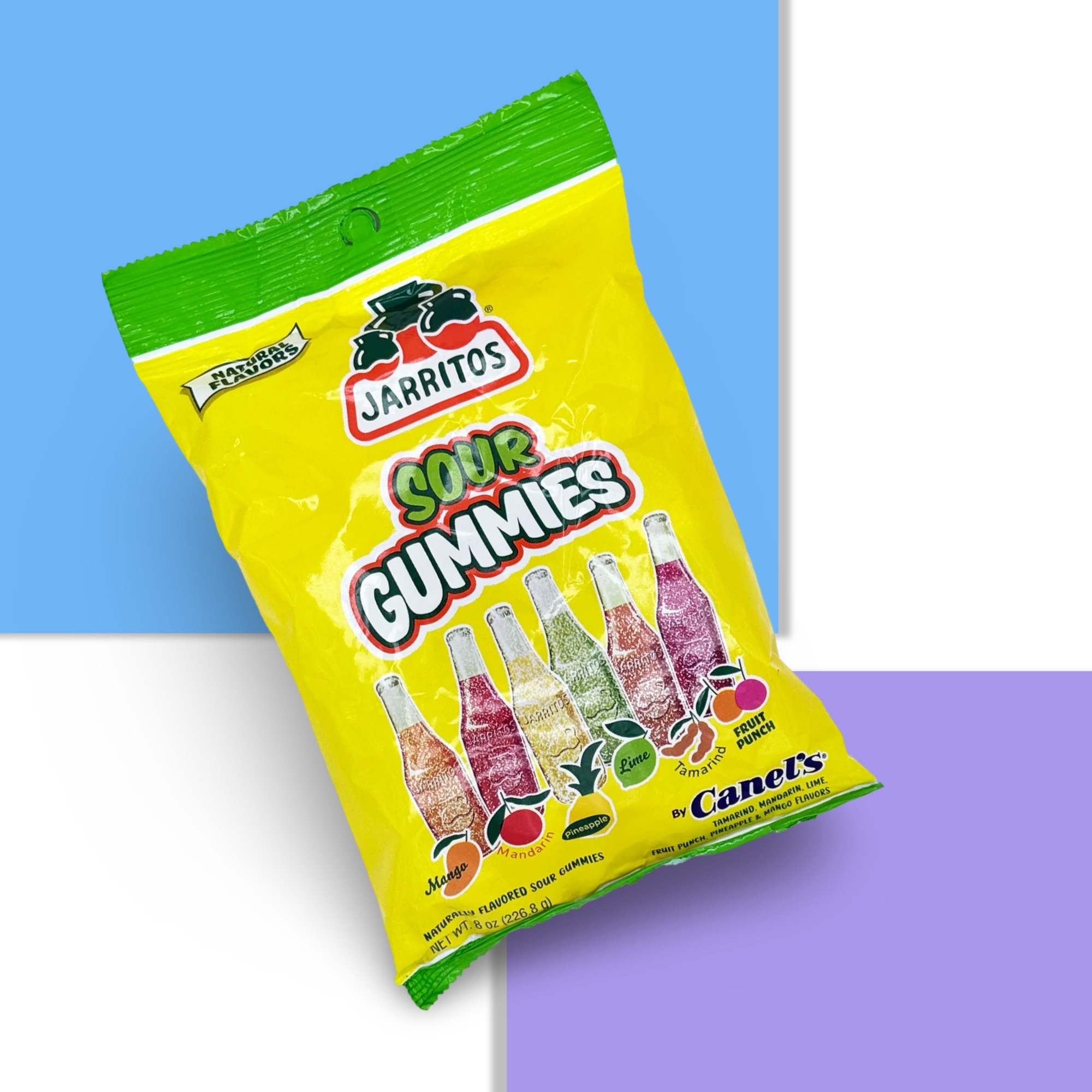 Jarritos Mixed Flavors Sour Gummies: 8 Oz Bag (Mango, mandarin, Pineapple, Lime, Tamarind, and Fruit Punch) 4