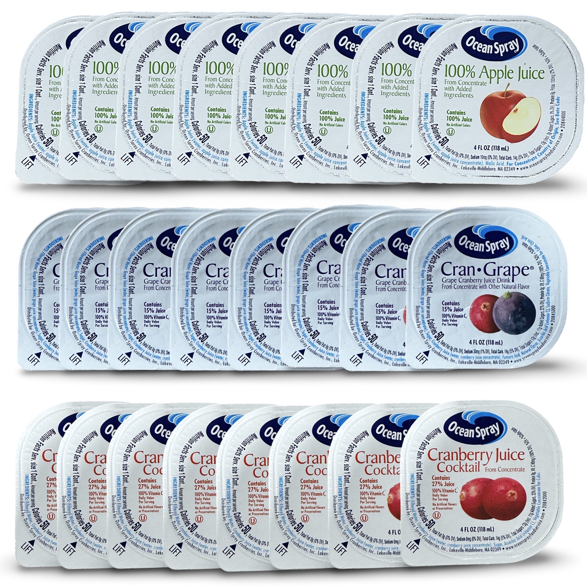 Ocean Spray Fruit Juice Individual Cups Variety Pack | Apple, Cran-Grape, Cranberry | Pack of 24 2