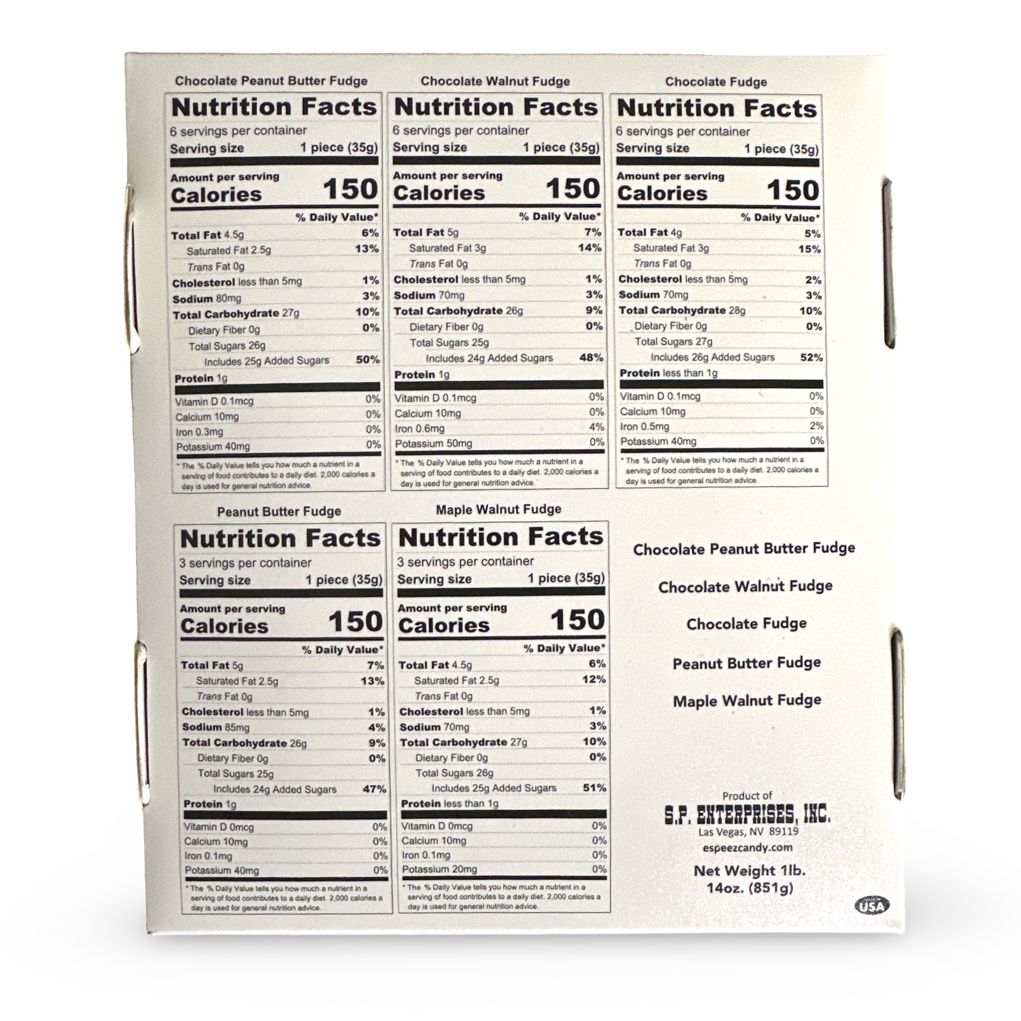 Charlotte's Country Fudge, 12 Pieces, Chocolate, Peanut Butter, Maple Walnut, Chocolate Walnut and Chocolate Peanut Butter 2