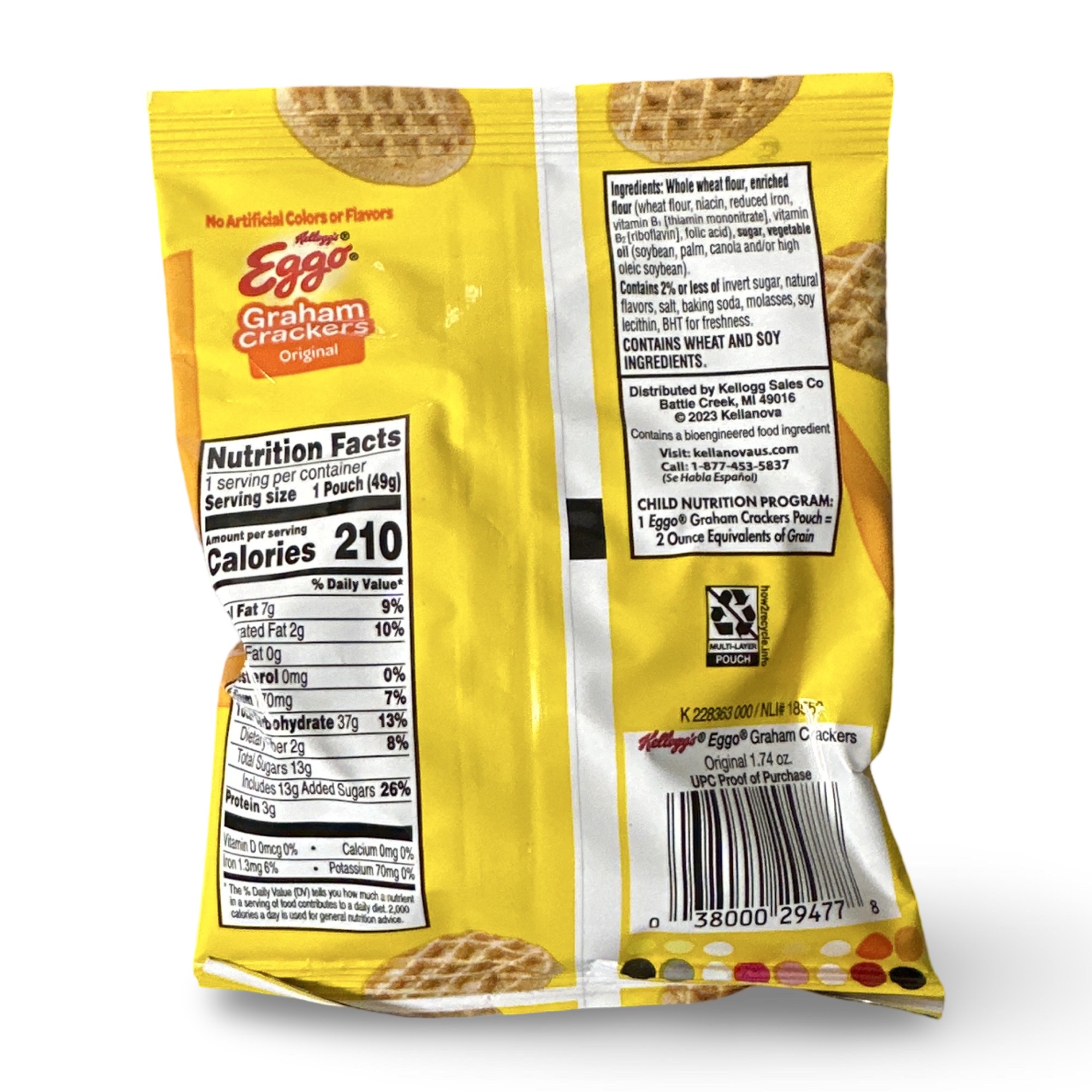 Eggo Waffle Shaped Graham Crackers, School Approved Smart Snacks, Original Flavor | 10 Bags 2