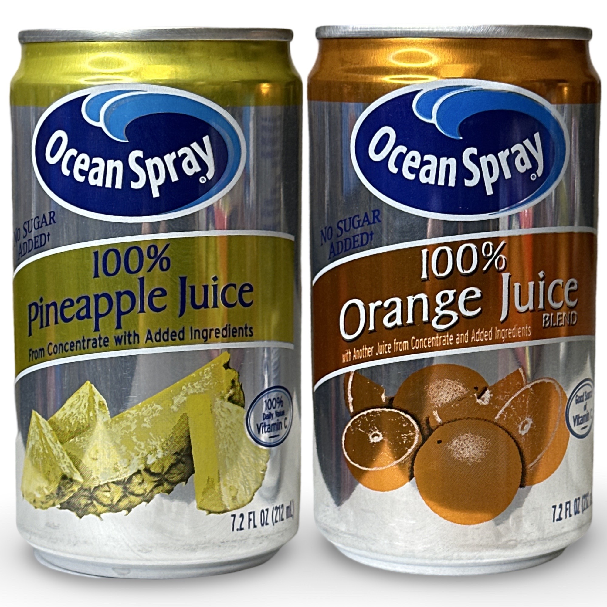 12x Ocean Spray Combo Pack 100% Pineapple and Orange Juice, 7.2 oz Cans