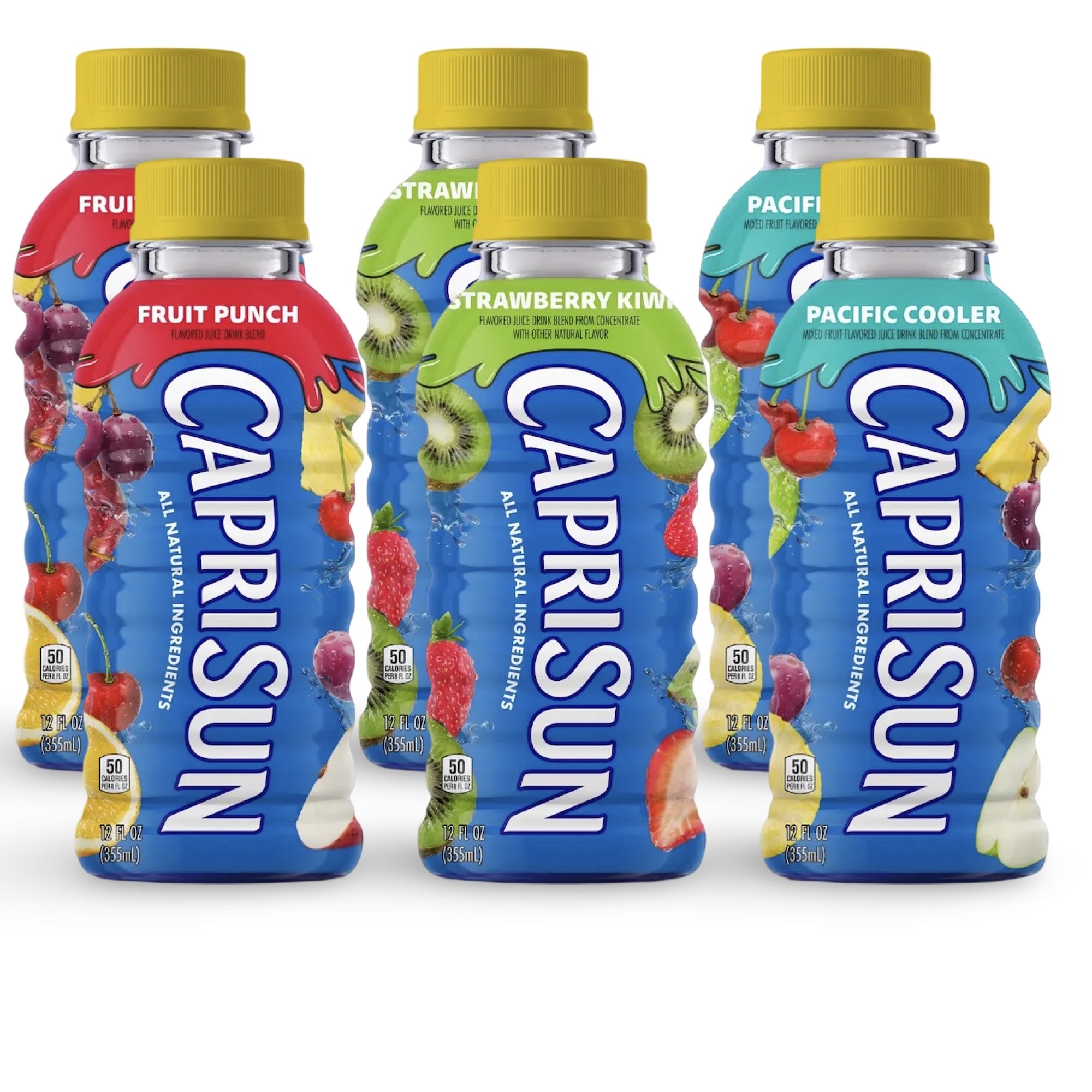 Capri Sun Bottles 3 Flavor Variety Pack: Pacific Cooler, Fruit Punch, Kiwi Strawberry | 6 Total 2