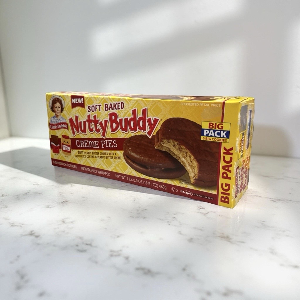 Little Debbie Nutty Buddy Peanut Butter Cookie Cream Pies, Family Pack 5