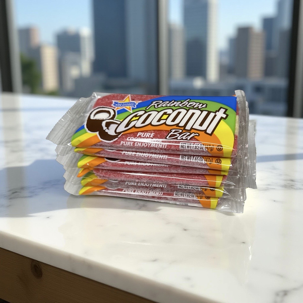 Nostalgic Candy Rainbow Chewy Coconut Bars, 1.65 Oz, Pack of 6 4