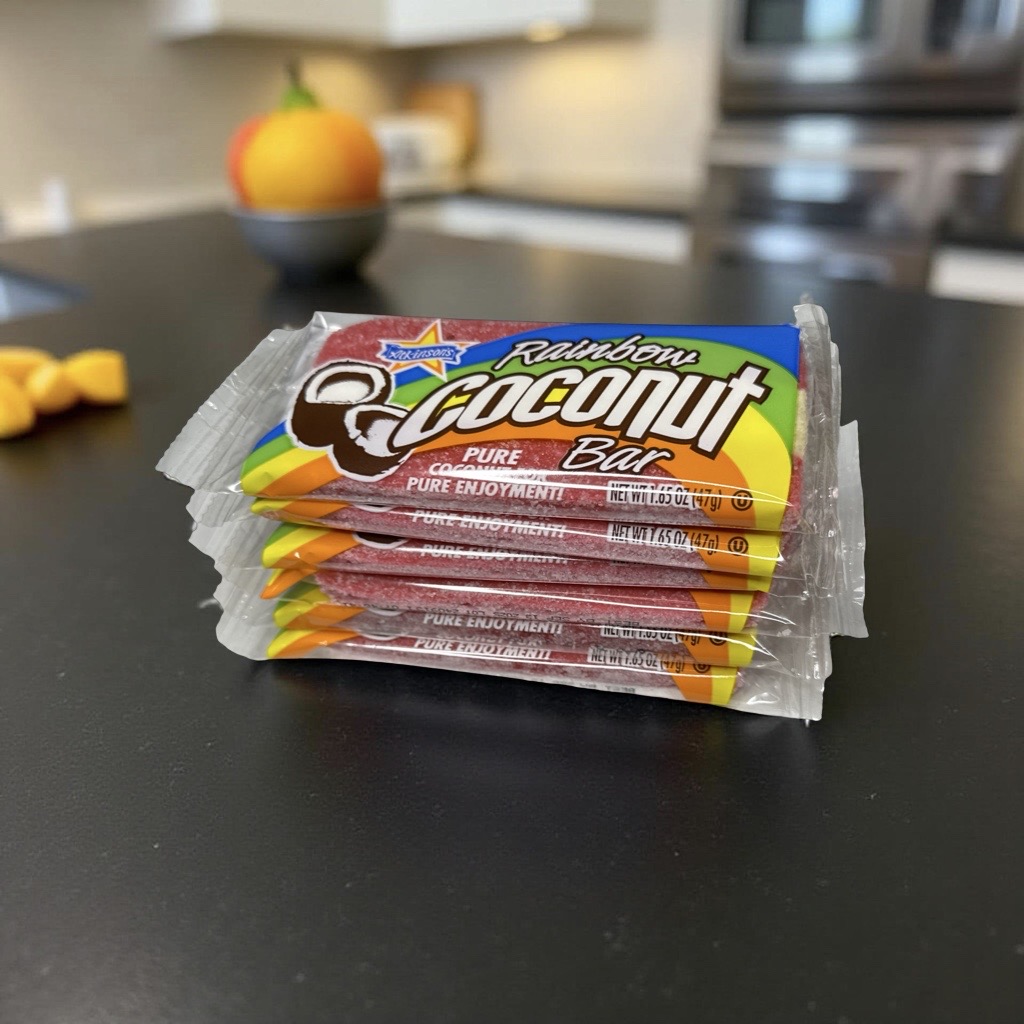 Nostalgic Candy Rainbow Chewy Coconut Bars, 1.65 Oz, Pack of 6 6