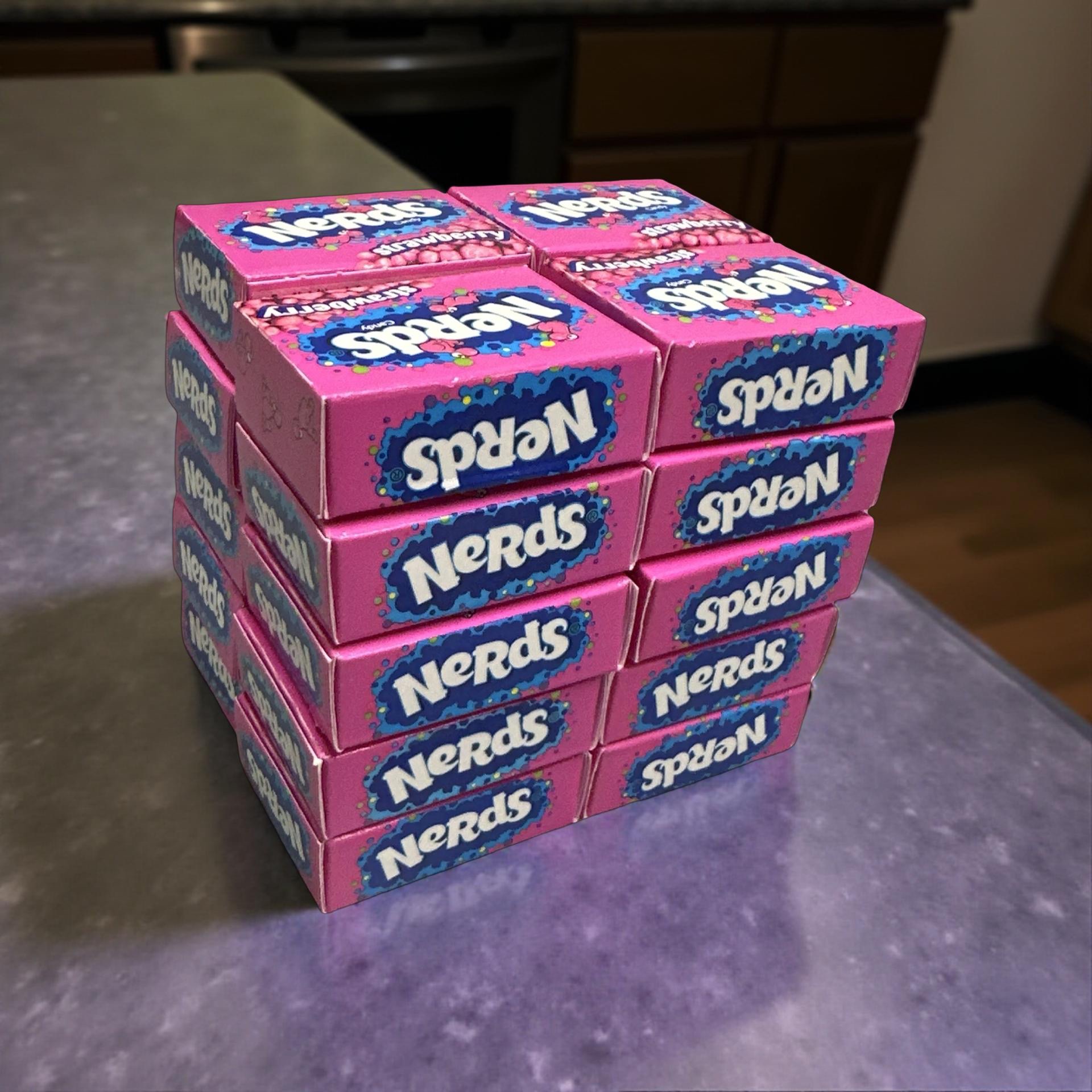 Strawberry Nerds Miniature Individual .4 oz Boxes, Perfect Portions, 20 Total 2