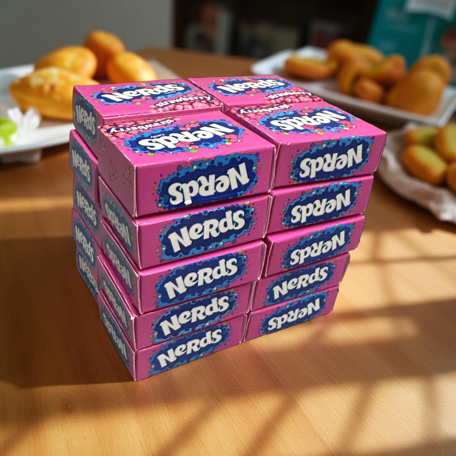 Strawberry Nerds Miniature Individual .4 oz Boxes, Perfect Portions, 20 Total 4