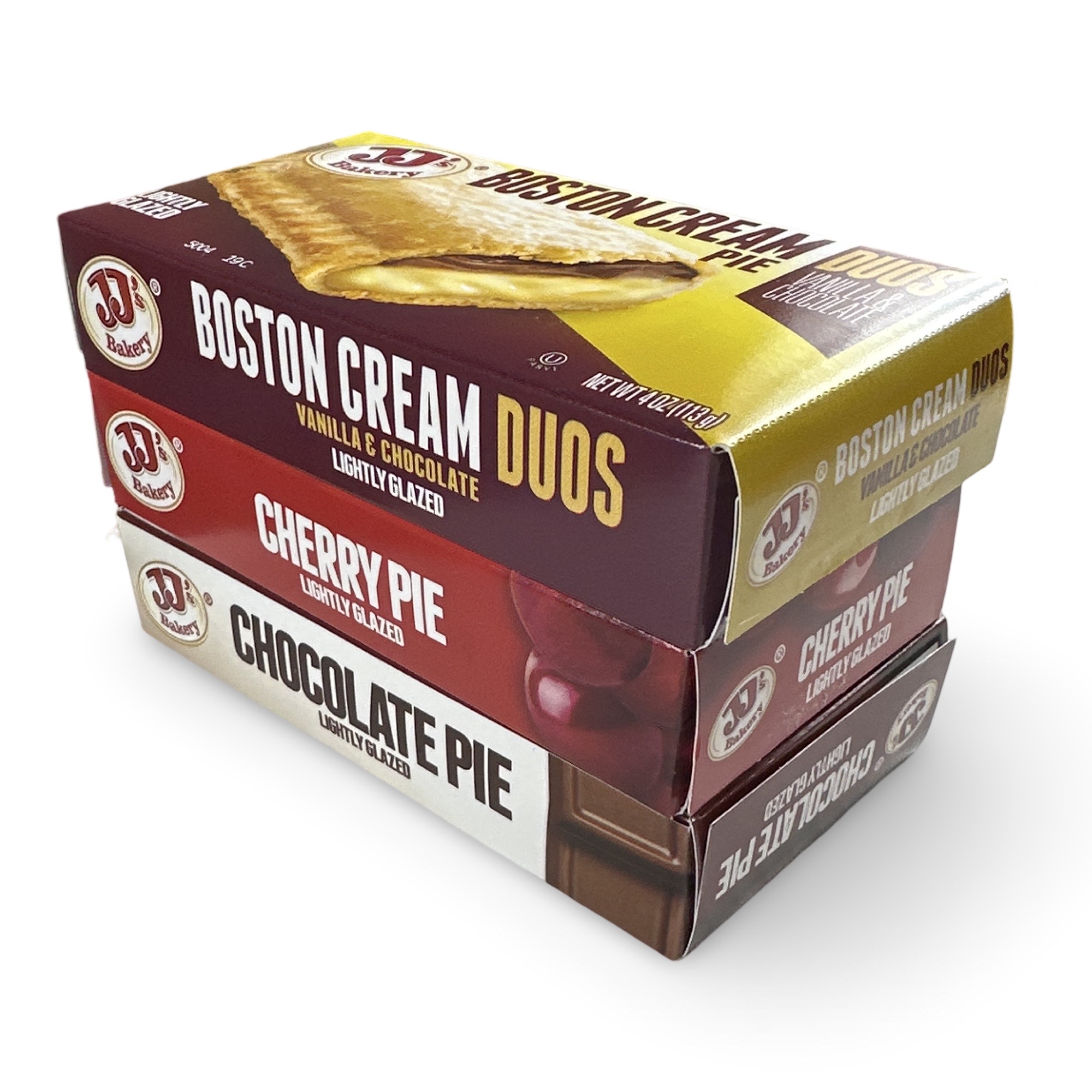 JJ's Bakery Pies Variety Pack (Chocolate / Boston Cream / Cherry) | 12 Count