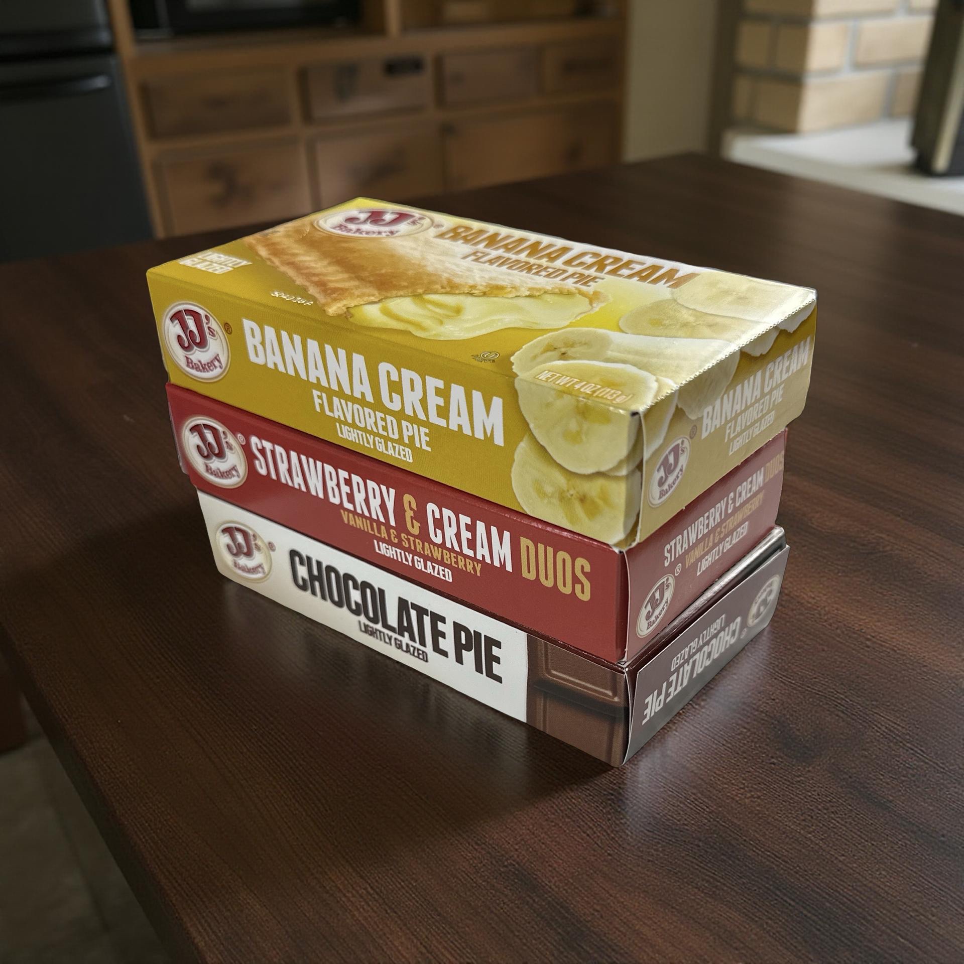 JJ's Bakery Pies Variety Pack (Banana Cream / Strawberry Cream / Chocolate) | 12 Count 5