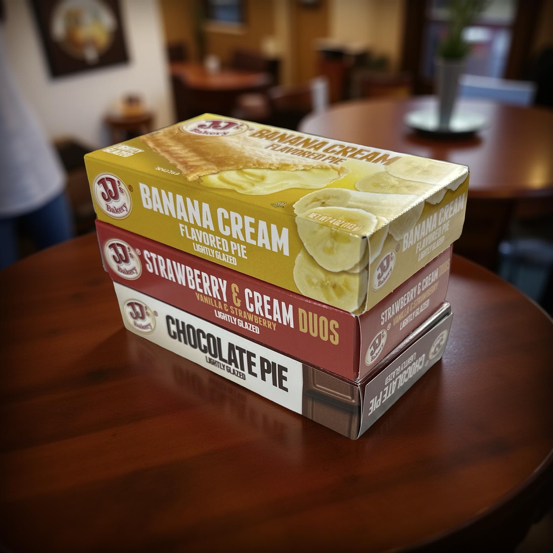 JJ's Bakery Pies Variety Pack (Banana Cream / Strawberry Cream / Chocolate) | 12 Count 6