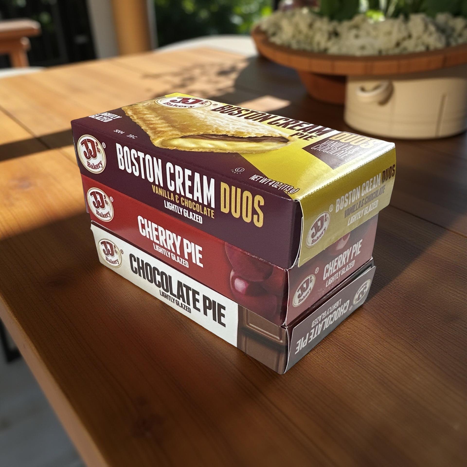 JJ's Bakery Pies Variety Pack (Chocolate / Boston Cream / Cherry) | 12 Count 6