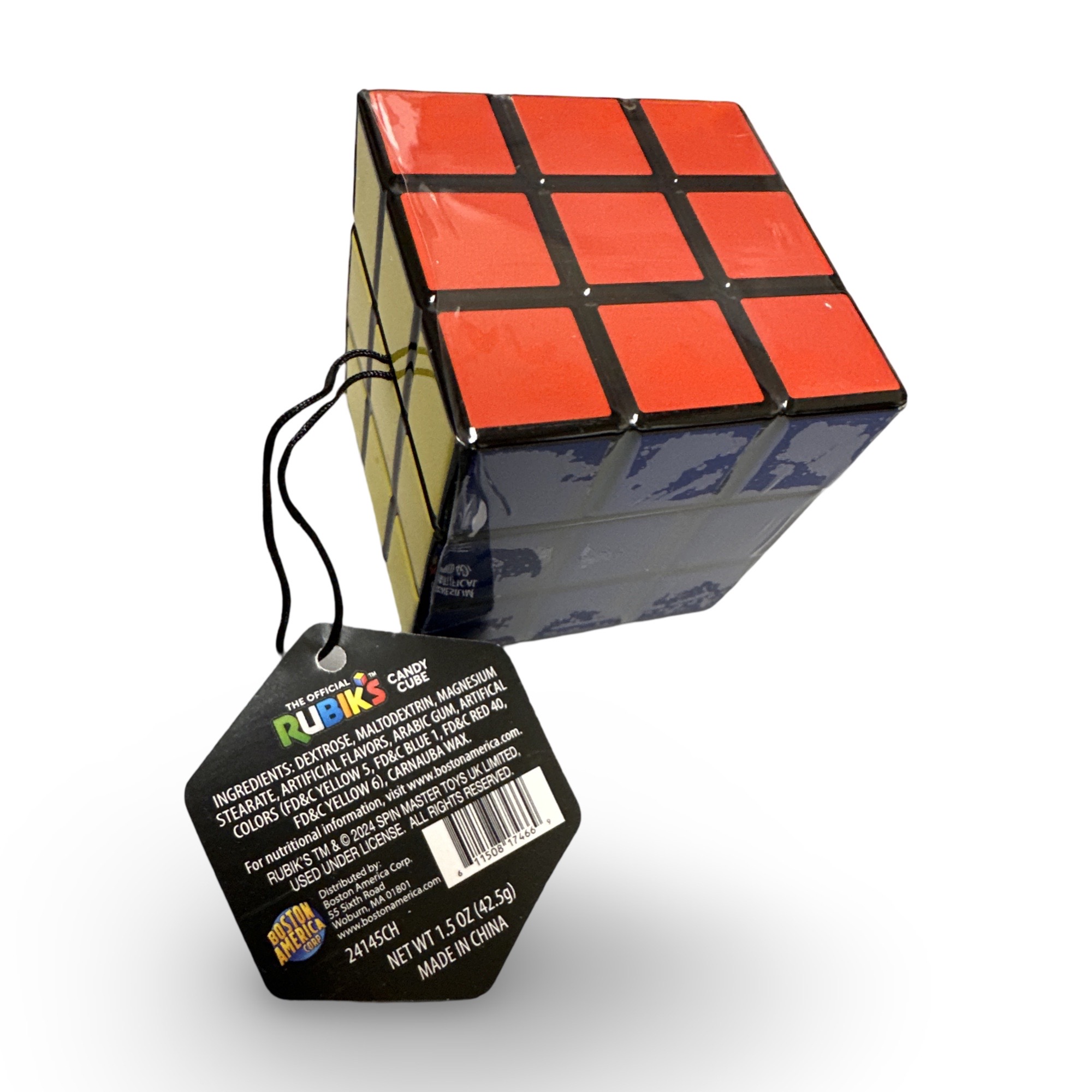 Rubik's Cube Candy Tin Filled With Fruity Sour Candy Squares, 2 Cubes 3