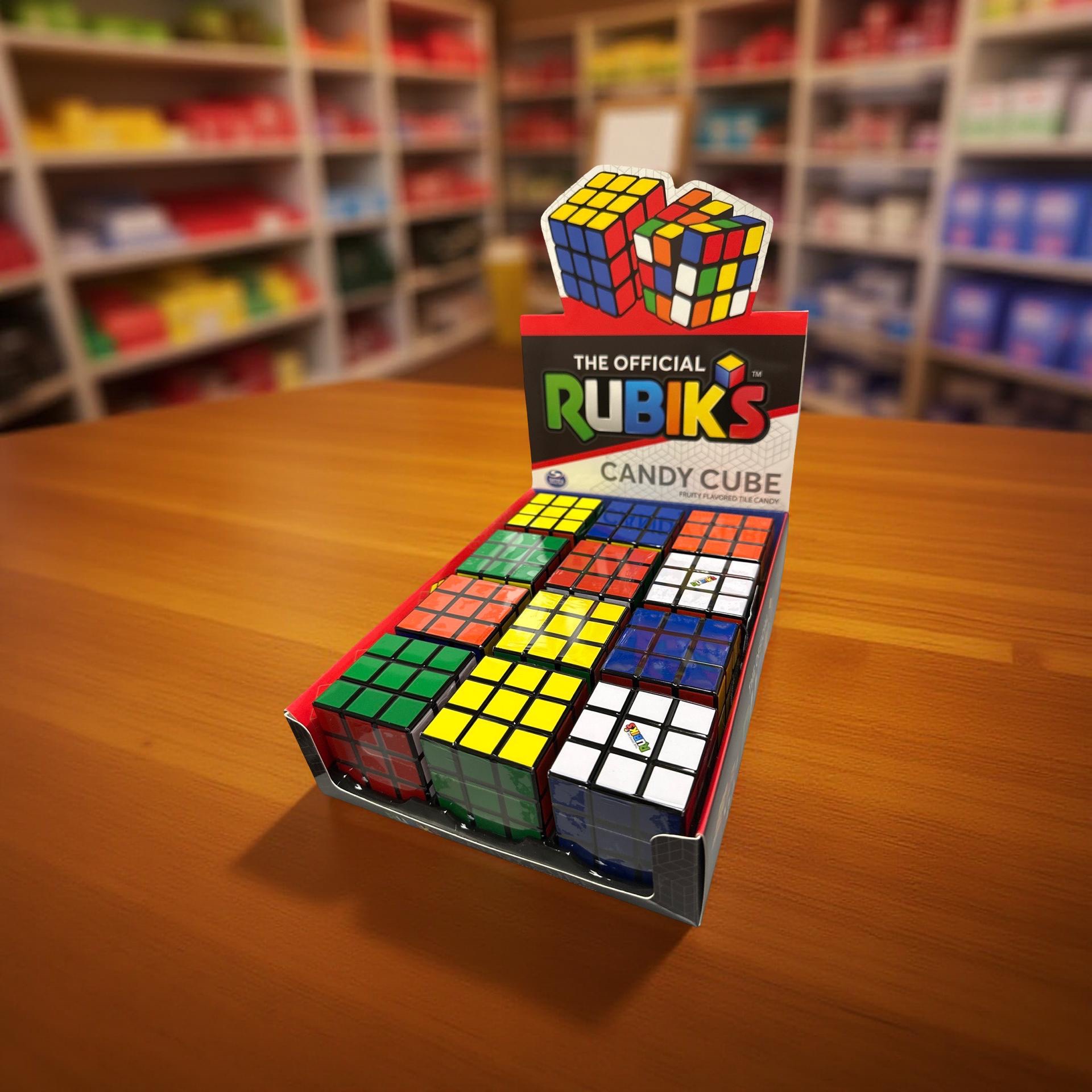 Rubik's Cube Candy Tin Filled With Fruity Sour Candy Squares, 2 Cubes 5